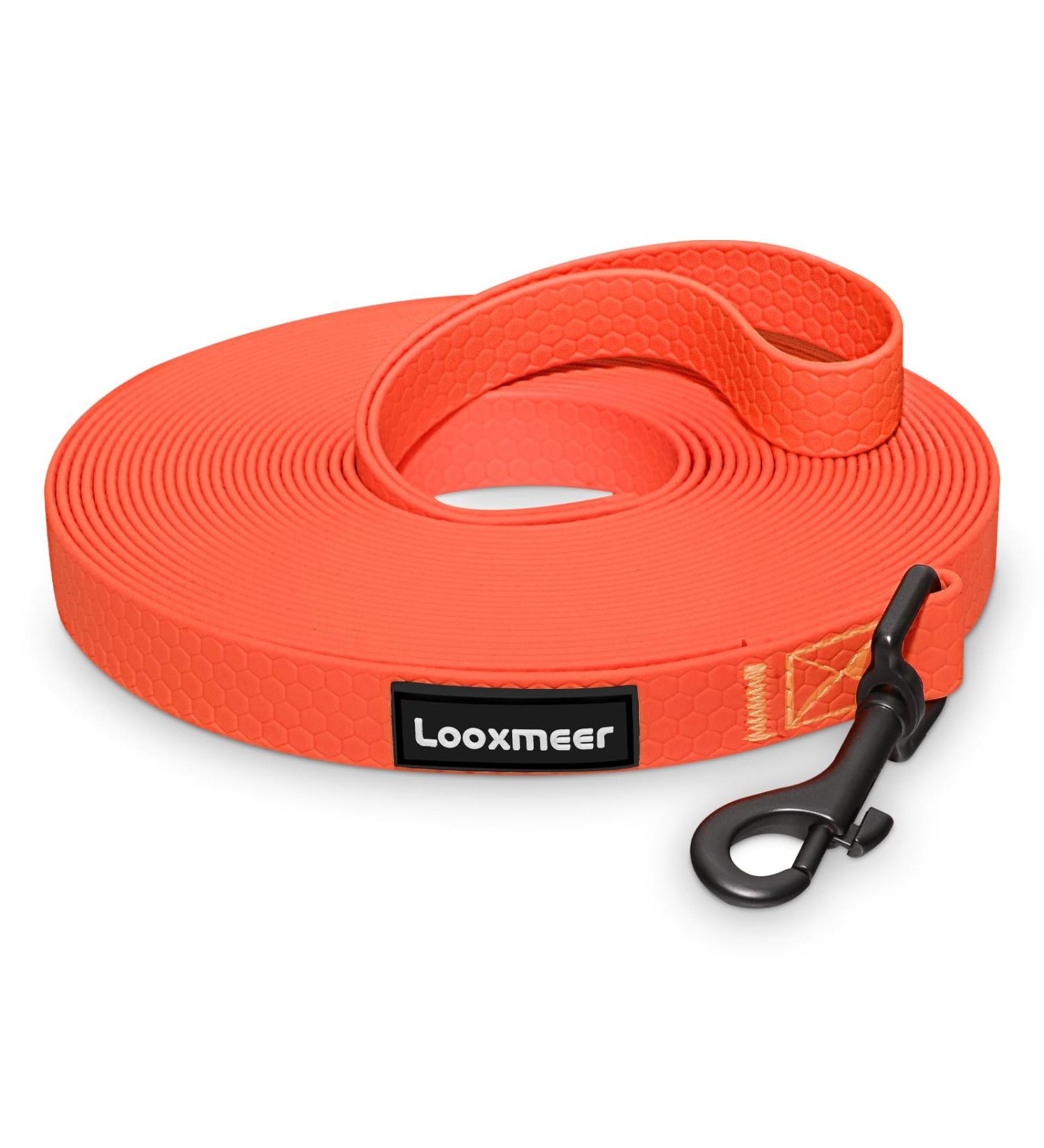 Looxmeer Rubberized Dog Tow Lines - 3m to 30m Leashes for Small & Medium Dogs - Neon Orange Training Lines - Buy Online on SooperMarket.com