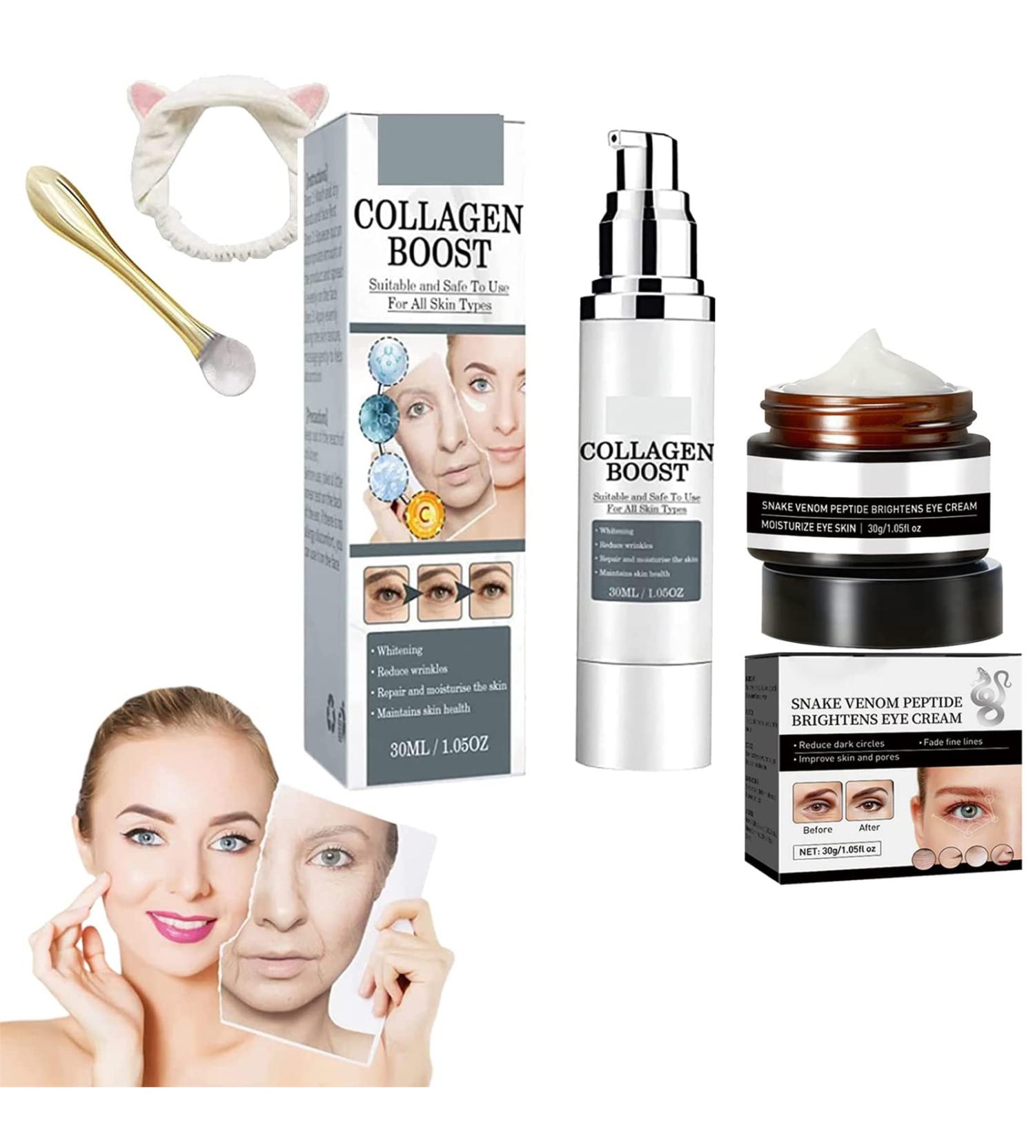 Jaysuing Collagen Boost Anti-Aging Serum & Verfons Firming Eye Cream Set - 2PCS - Buy Online on SooperMarket.com