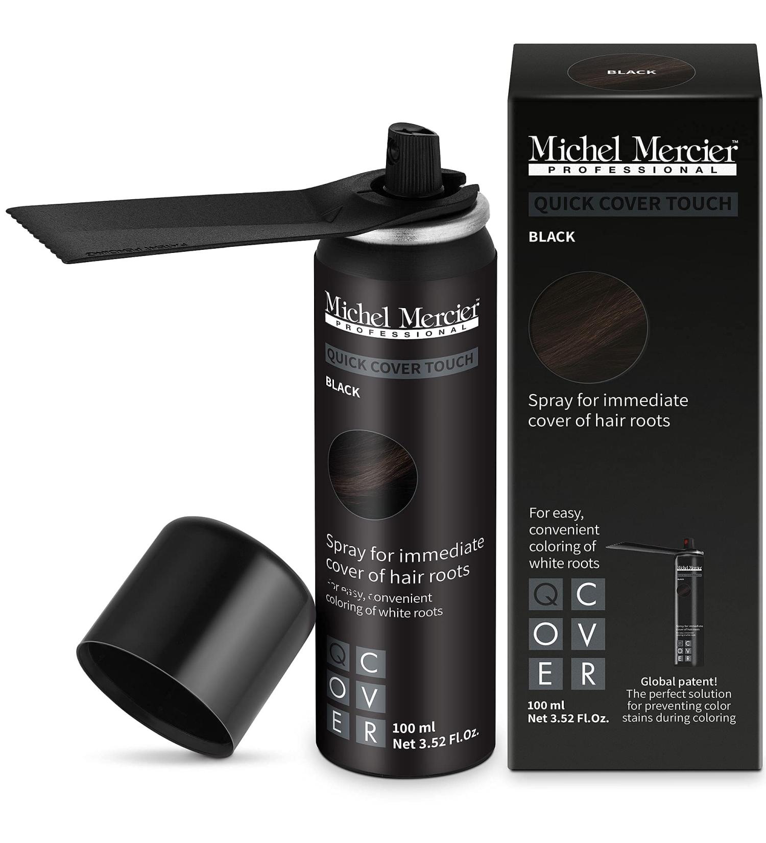 Michel Mercier Hair Root Touch Up Spray: Fast & Easy Grey Hair Cover Up for Women & Men, Instant Gray Coverage - Black - Buy Online on SooperMarket.com