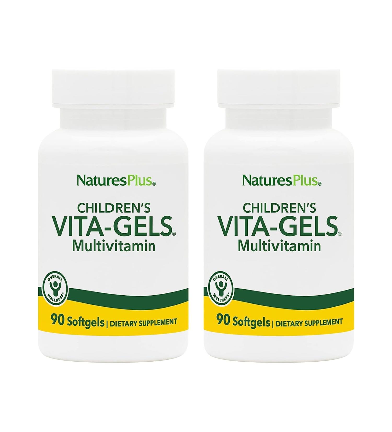 Natures Plus Children's Vita-Gels Multivitamin - Gluten Free Natural Orange Flavor 180 Softgels - Pack of 2 for Optimal Health - Buy Online on SooperMarket.com