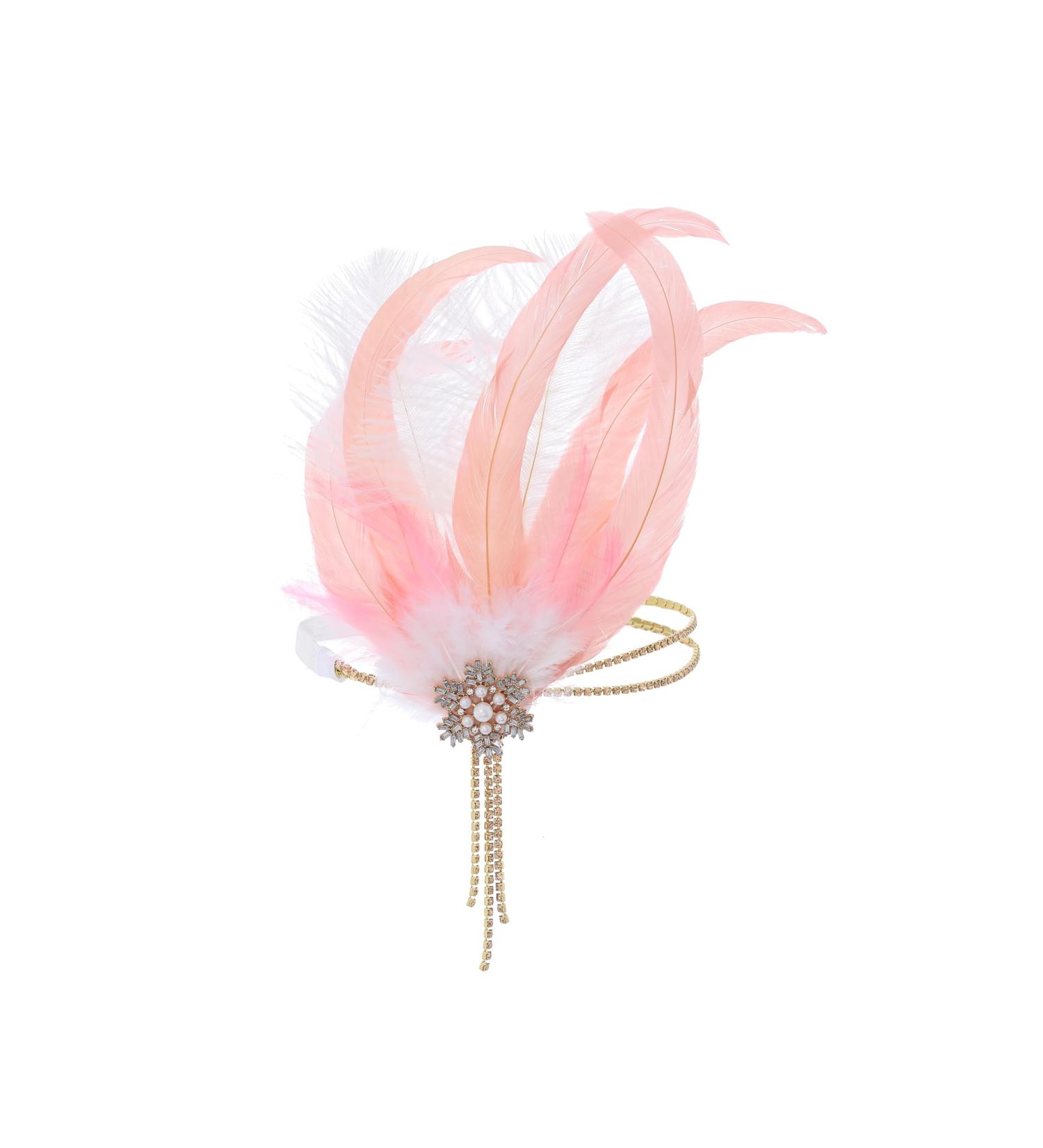 IYOU 1920s Feather Flapper Headpiece Pink Crystal Great Gatsby Headbands Rhinestone Tassel Prom Wedding Hair Accessories for Women - Buy Online on SooperMarket.com