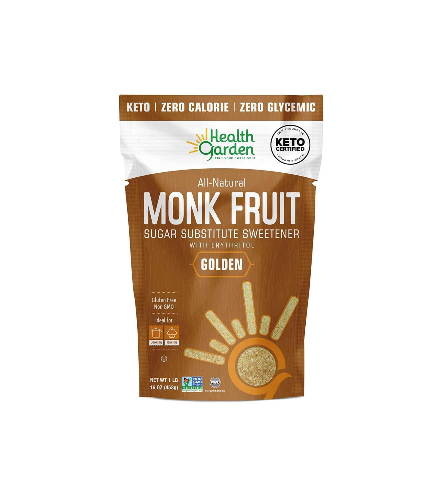 Health Garden Monk Fruit Sweetener Golden 16 oz - All Natural, Zero-Calorie Sweetener - Buy Online on SooperMarket.com