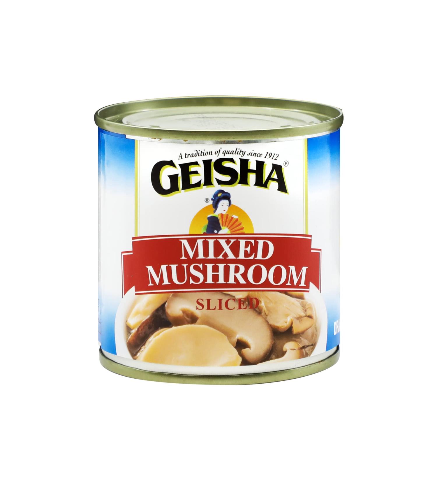 GEISHA Mixed Mushroom Sliced 4oz (Pack of 12) | Halal Certified, NON-GMO, Gluten Free | High Fiber, Low Calorie - Buy Online on SooperMarket.com