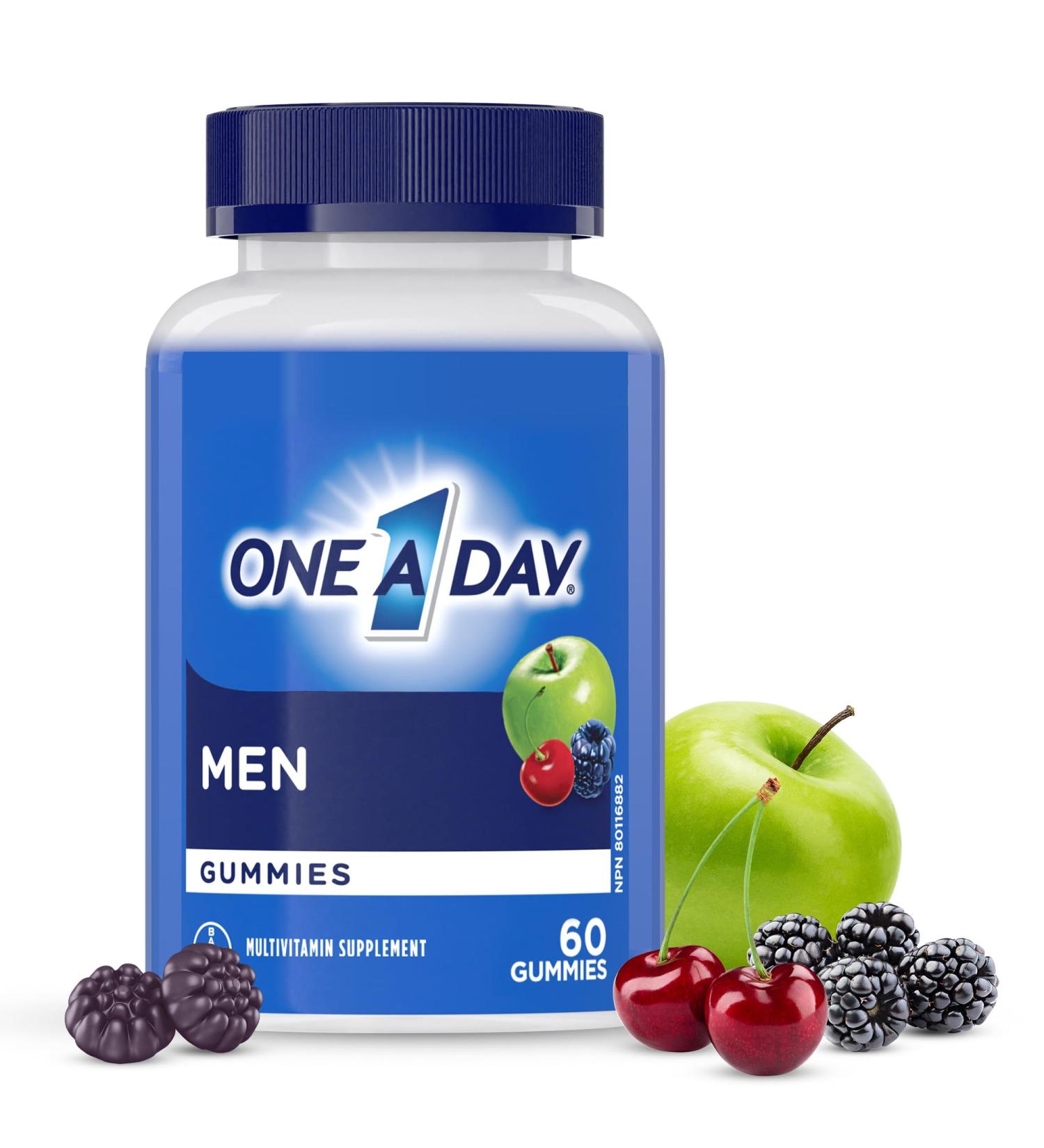 One A Day Men's Multivitamin Gummies - Daily Gummy Vitamins For Men With Vitamin A C D Zinc For Immune And Bone Health Biotin For Energy Metabolism Vitamin E Selenium Antioxidants 60 Gummies - Buy Online on SooperMarket.com