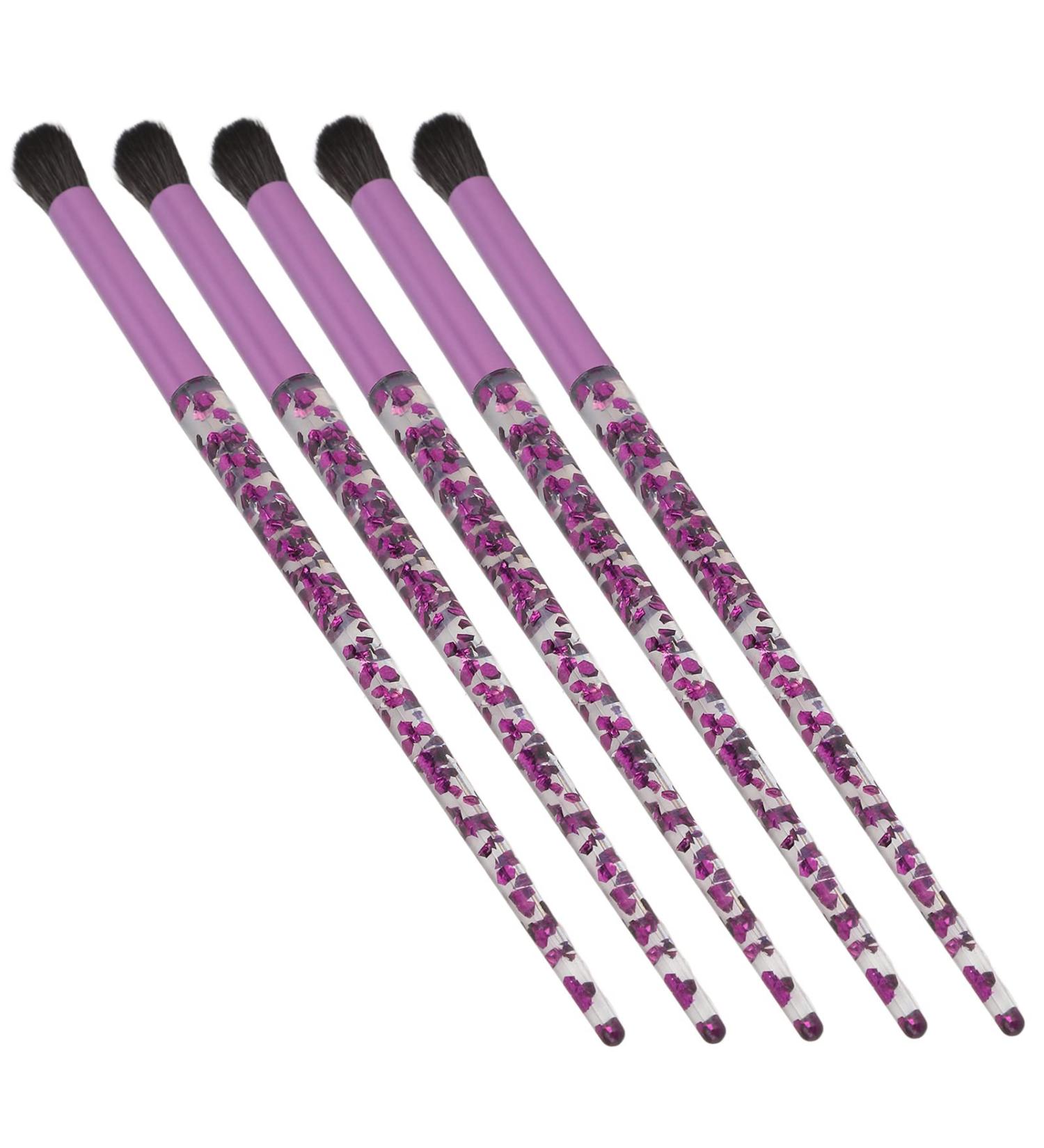 5-Piece Purple Handles Makeup Brushes Set - Eye Shadow & Concealer Beauty Tools for Flawless Makeup - Buy Online on SooperMarket.com