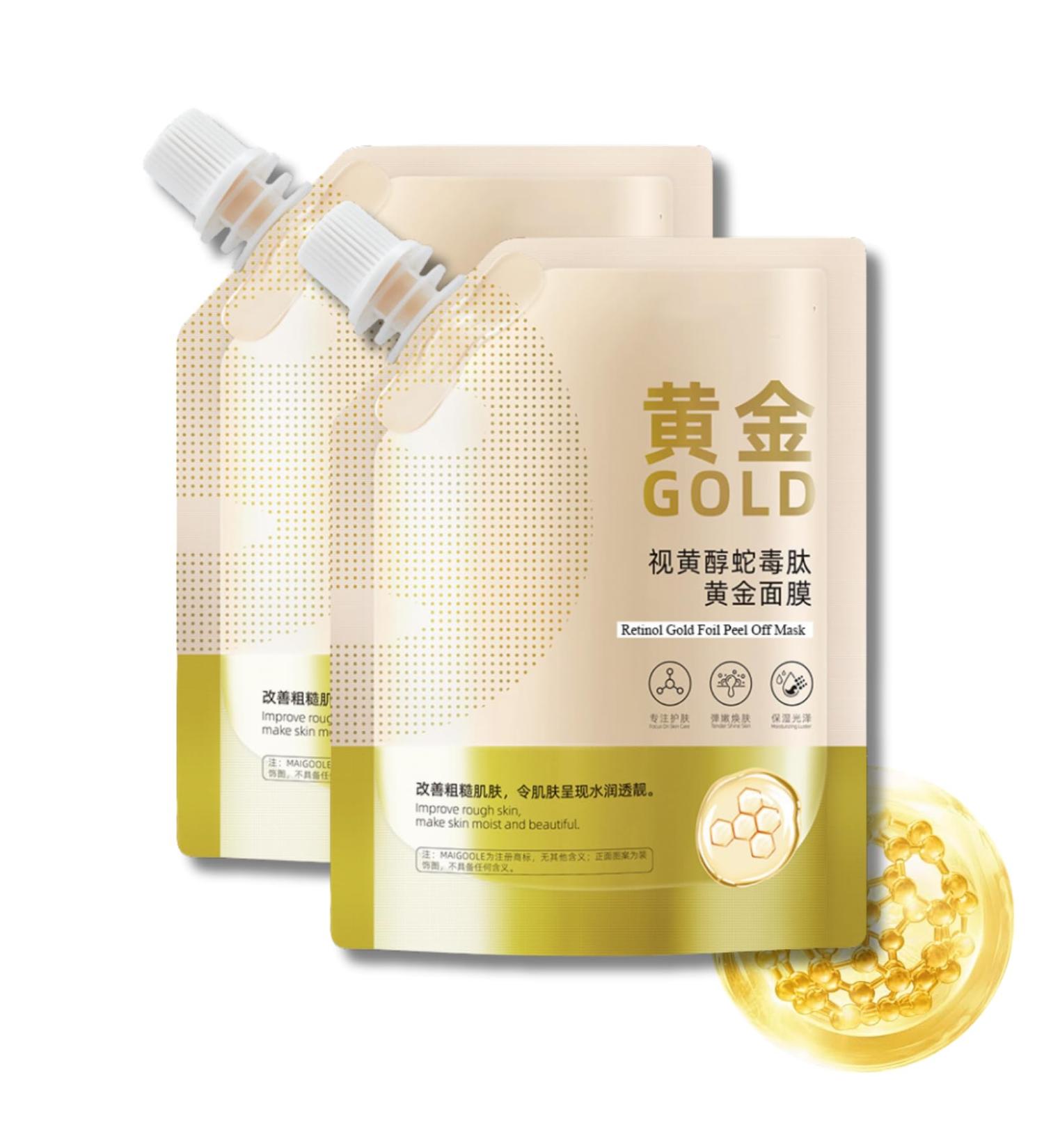 Peel Off Face Masks Retinol Gold Foil Peel Off Mask Gold Facial Mask Anti Wrinkle Anti Aging Face Mask Skincare Blackhead Remover Moisturizing Gold Mask Fade Fine Lines Brightening - Buy Online on SooperMarket.com