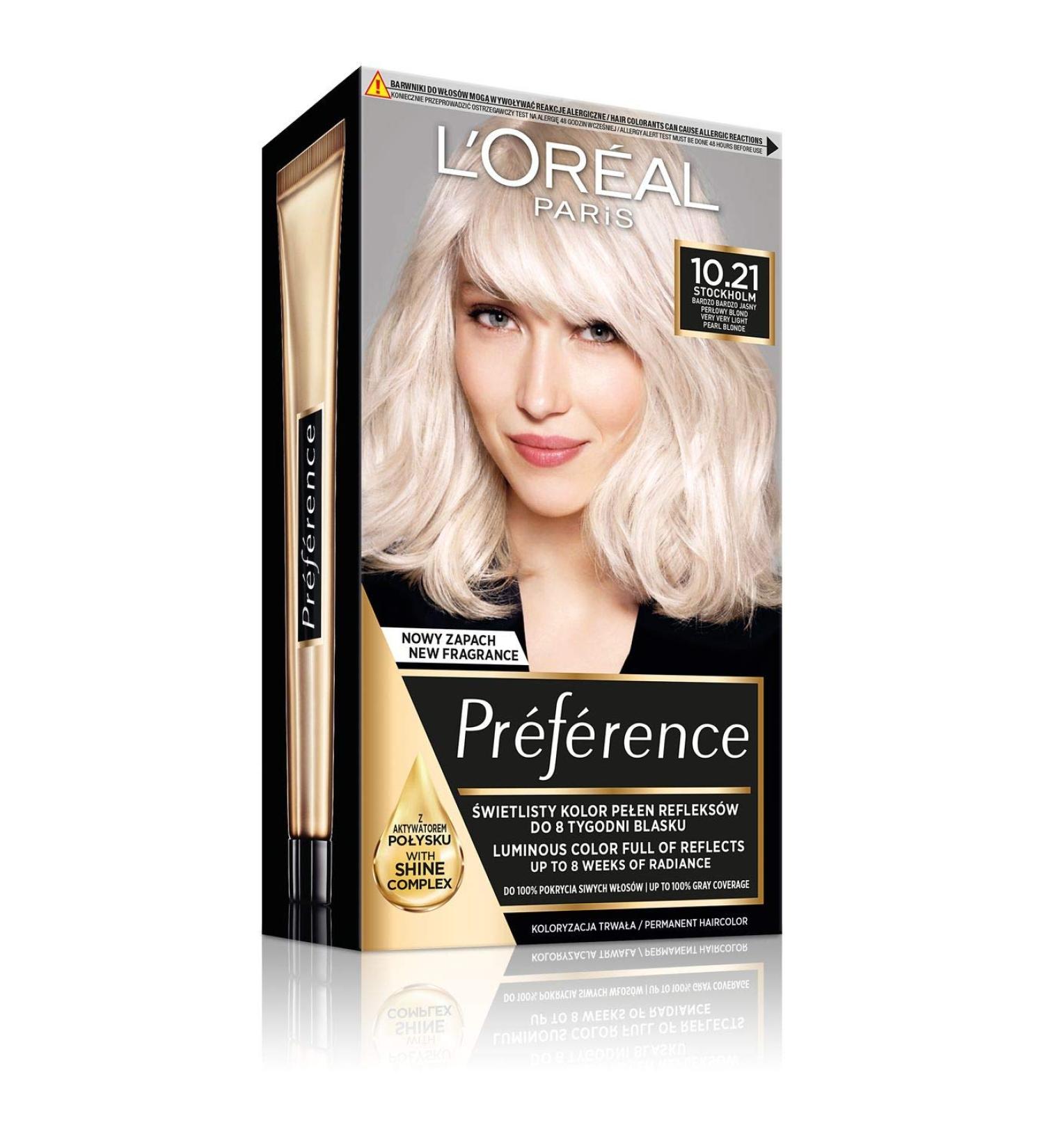 L'Or al Paris Pr f rence 10.21 Stockholm Hair Dye - Very Light Pearl Blonde - 1 Pack for International Shipping - Buy Online on SooperMarket.com