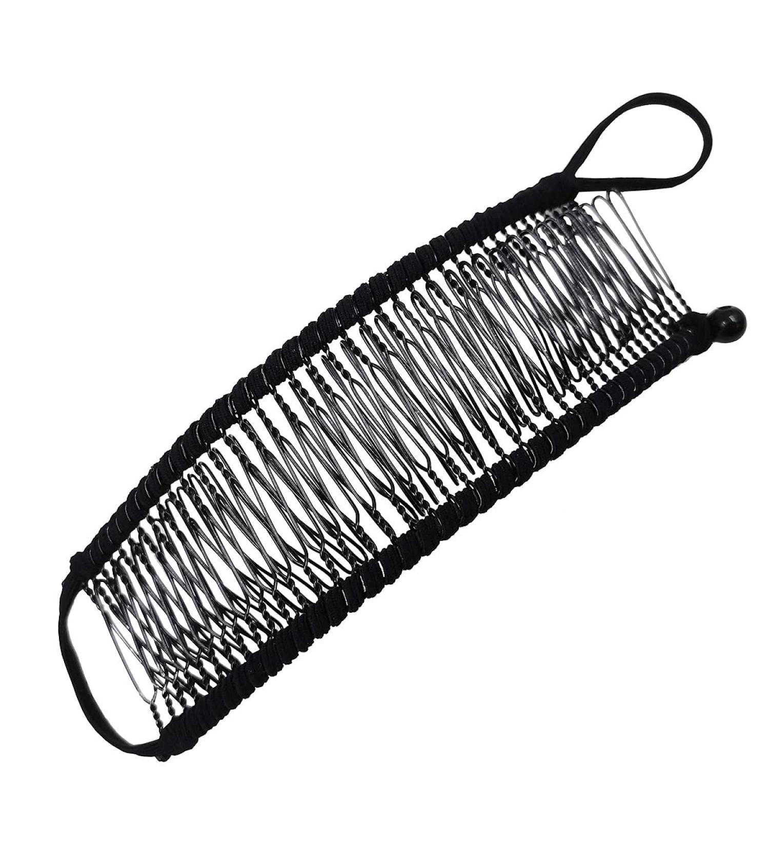 Black Large Banana Hair Clips Set - 40 Combs for Natural Curly Thick Hair, Stretch & Adjust, Comfy, Damage-Free, All-Day Hold - Ponytail Style - Buy Online on SooperMarket.com