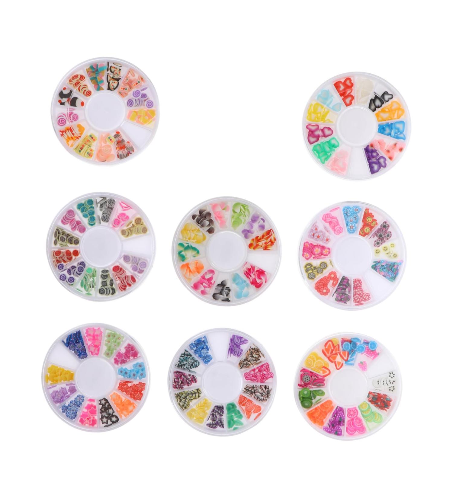 Healeved 16 Boxes Soft Pottery Scrapbooking Embellishment Nail Embellishments Nail Art Slices Bulk Nail Accessories Nail Art Decor Round Spacer Beads Diy Patch Assorted Polymer Clay 3d - Buy Online on SooperMarket.com