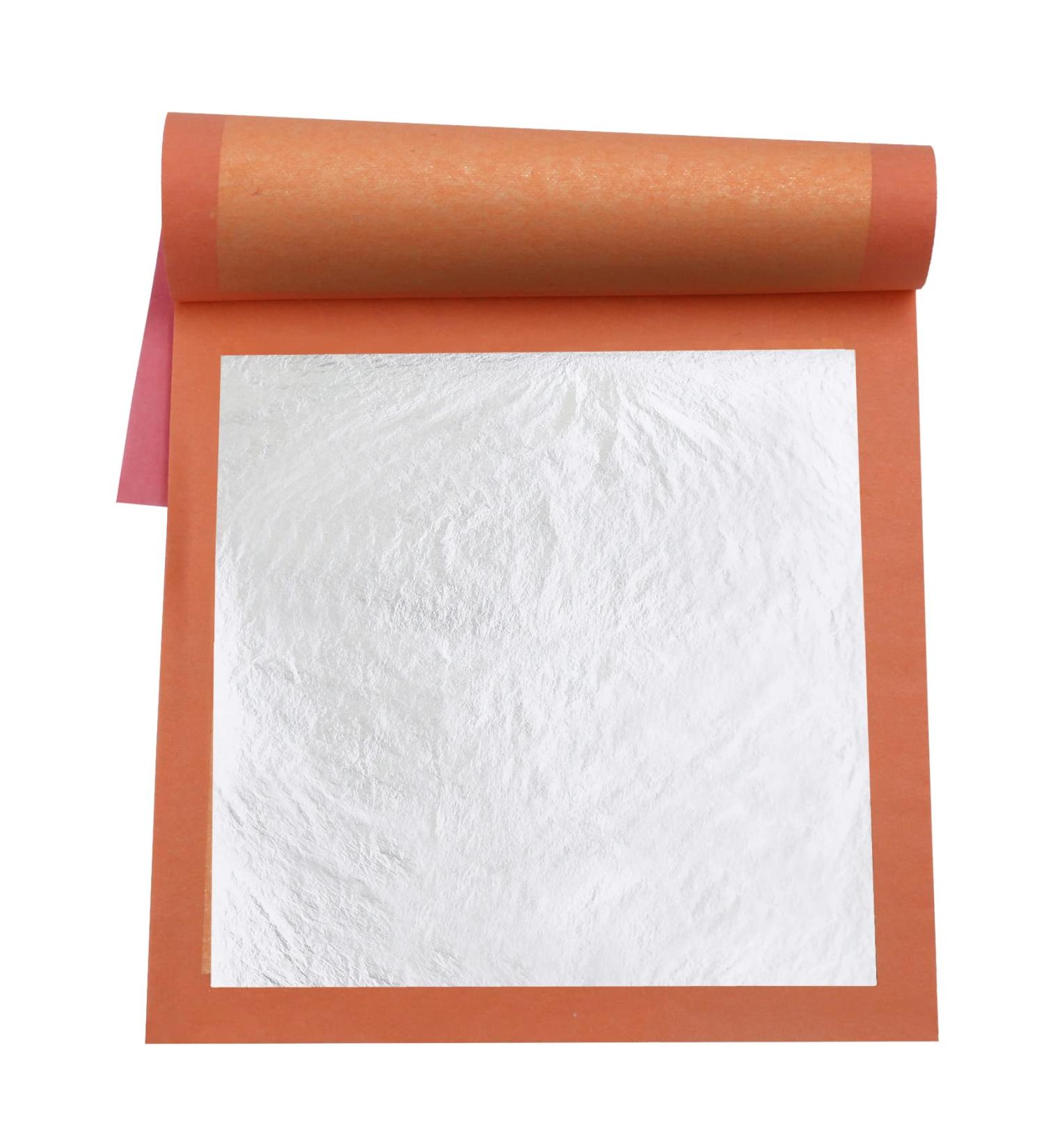 YongBo Edible Silver Leaf 3.7"by 3.7" 25 Sheets Book Pure Silver Foil for Cake Baking Food Decoration Gilding Arts Nail 25pcs 3.7" silver-book - Buy Online on SooperMarket.com