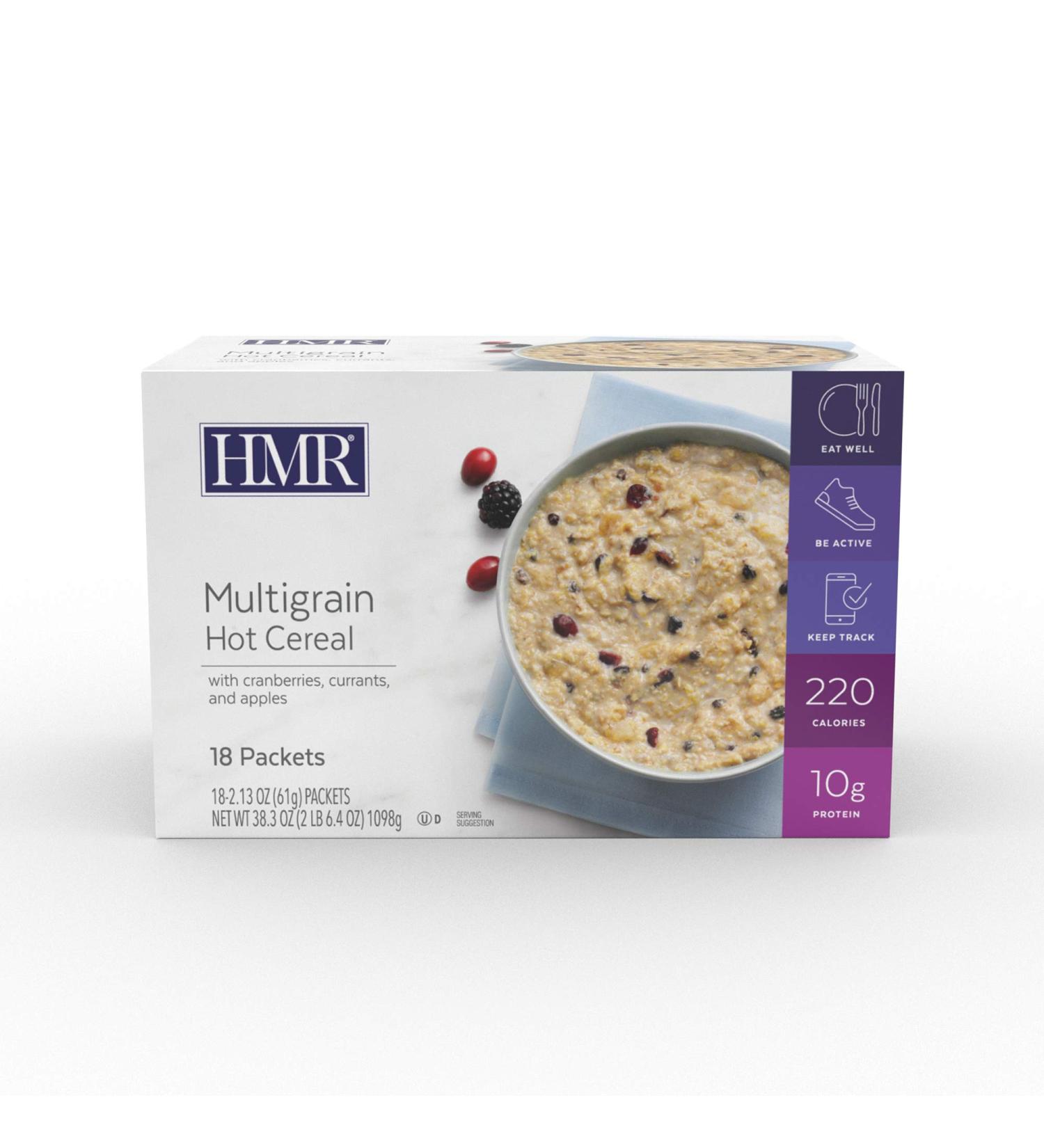 HMR Multigrain Hot Cereal - Hearty Breakfast or Snack for Weight Management | Low Calorie, High Protein Meal - 18 Count - Buy Online on SooperMarket.com