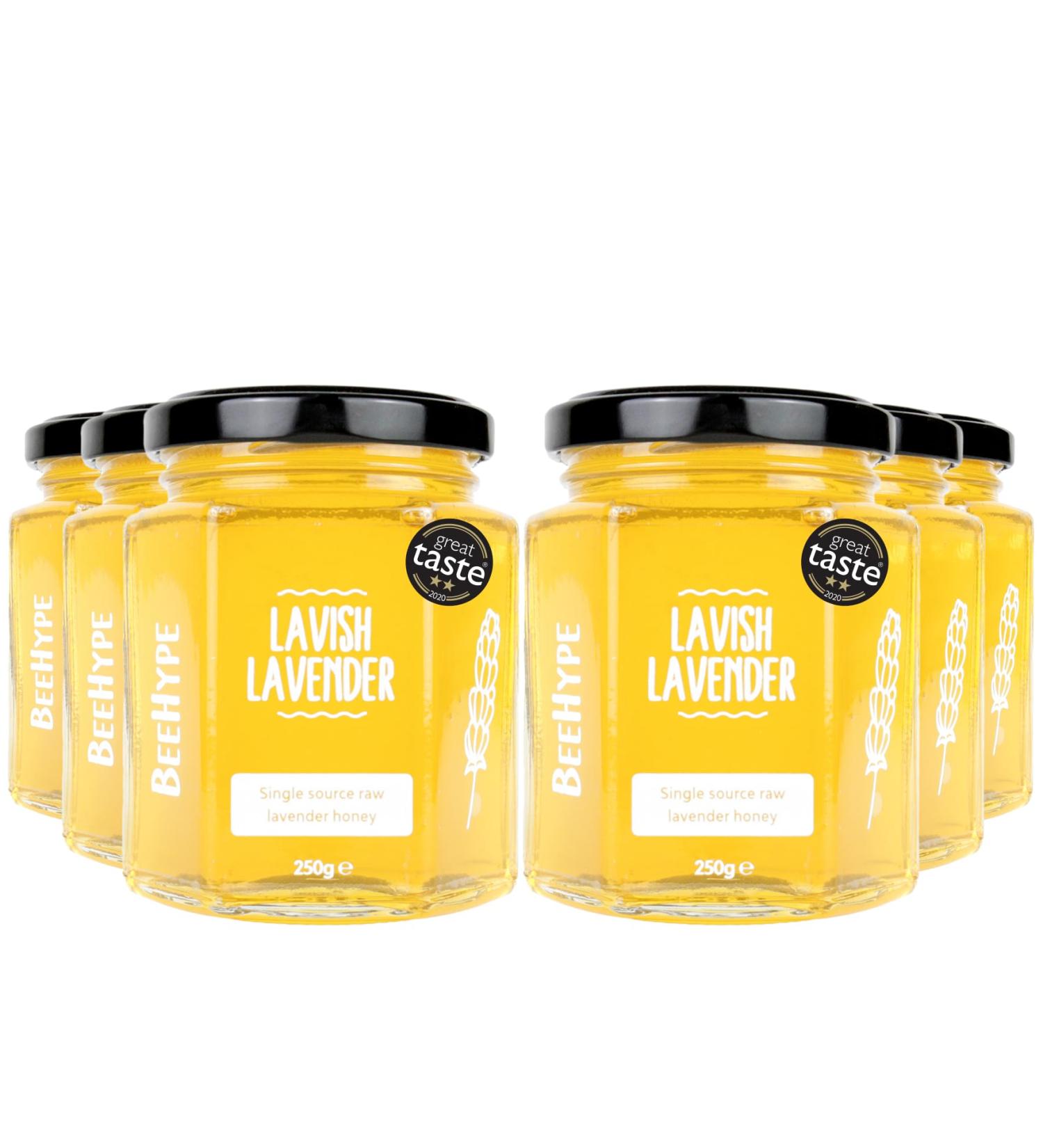 BeeHype Lavish Lavender - 100% Pure Raw Honey with Natural Enzymes Vitamins Minerals and Antioxidants 6 x 250g Lavish Lavender Pack of 6 - Buy Online on SooperMarket.com