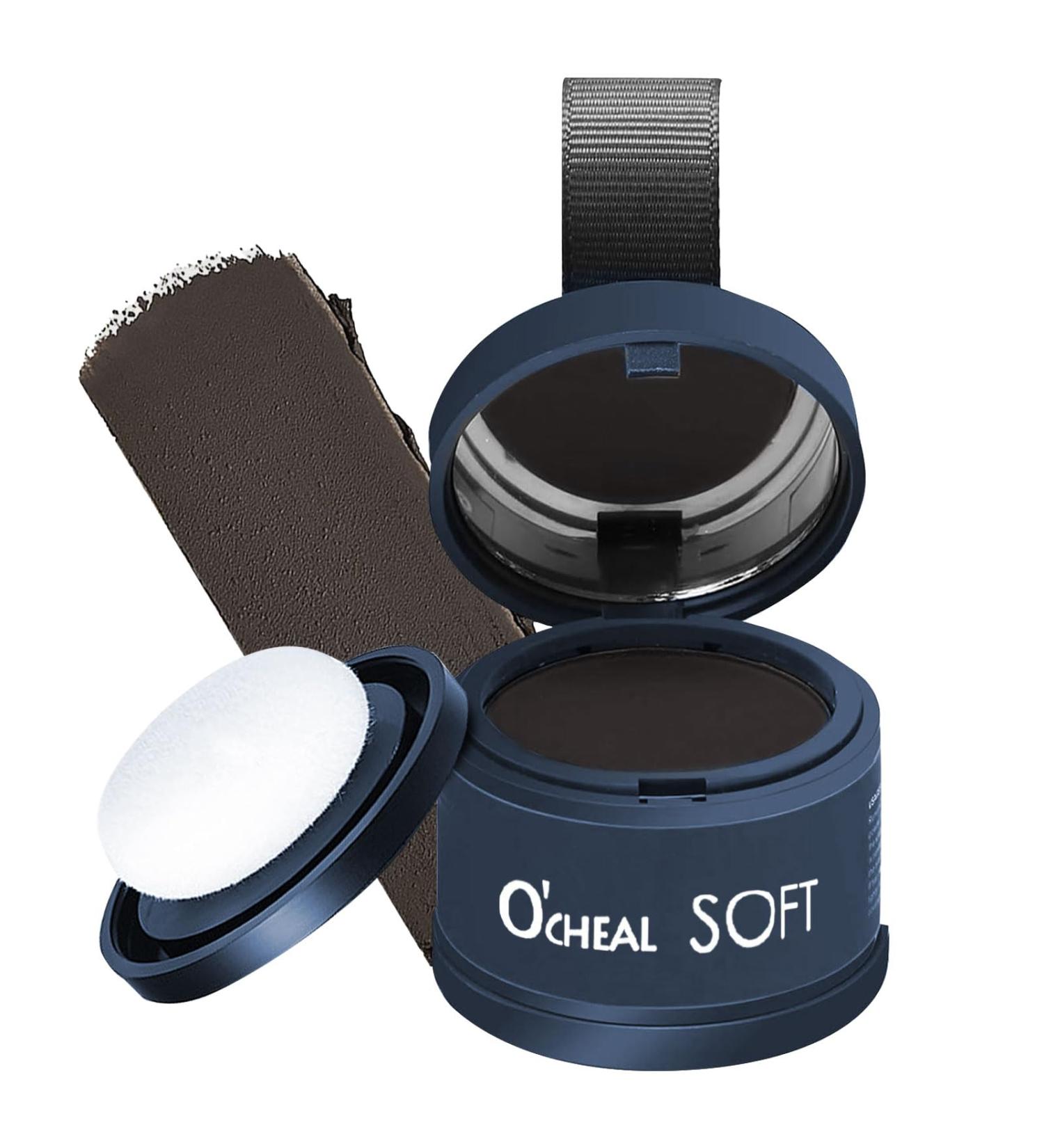 Trendyfave Hairline Powder Instantly Hairline Shadow Powder Quick Cover Grey Hair Root Concealer Eyebrows & Beard Line Sweatproof and Waterproof Hair Dye with Mirror & Puff Portable 1# Black brown - Buy Online on SooperMarket.com