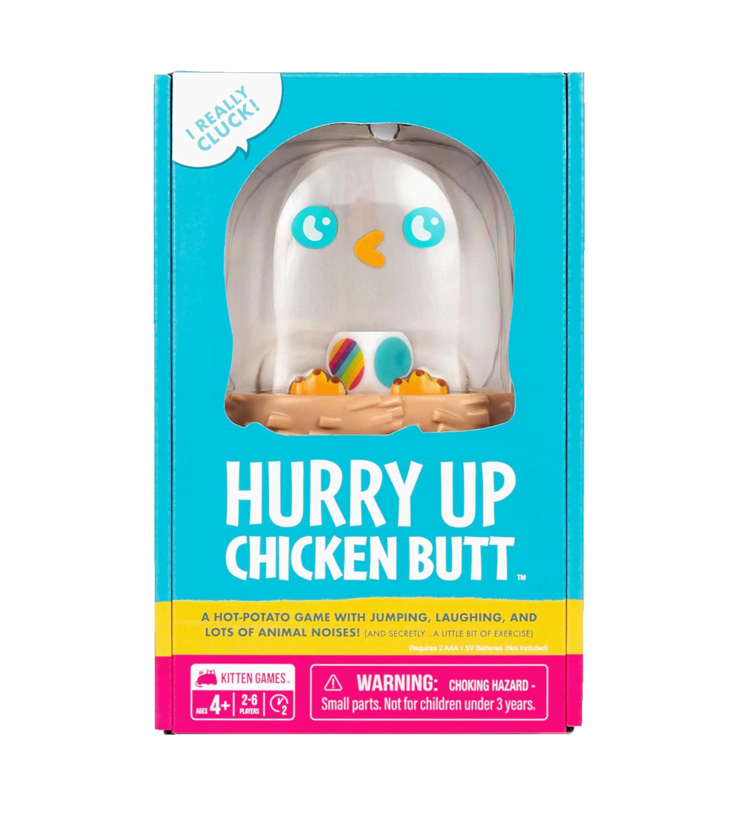 Exploding Kittens Hurry Up Chicken Butt A Hot-Potato game with jumping laughing and lots of animal noises! (And secretly...a little bit of exercise) - Buy Online on SooperMarket.com