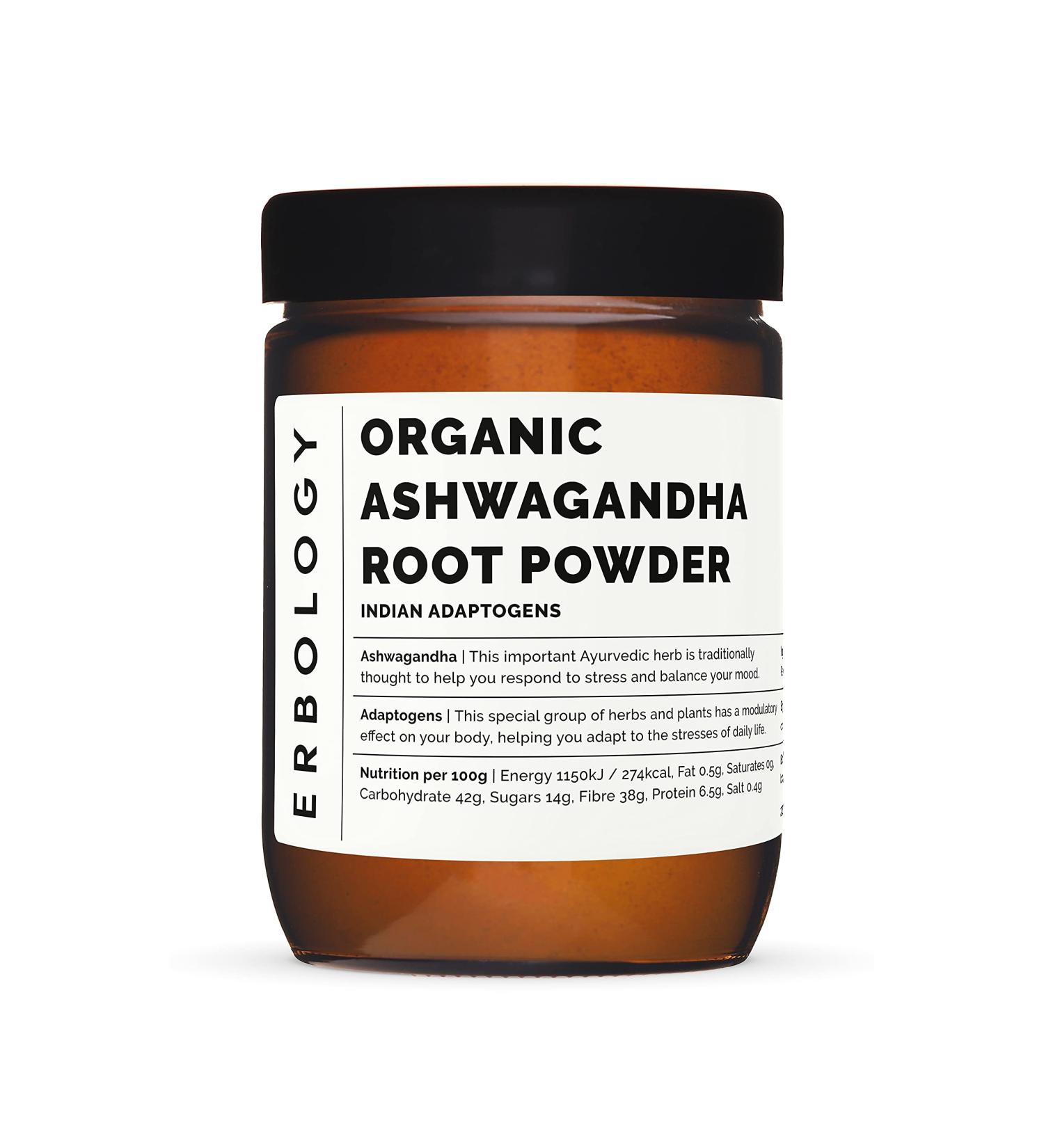 Organic Ashwagandha Powder 7.8 oz - Sleep Aid - Raw Vegan - Non-GMO - Gluten-Free - Recyclable Glass Jar - Buy Online on SooperMarket.com