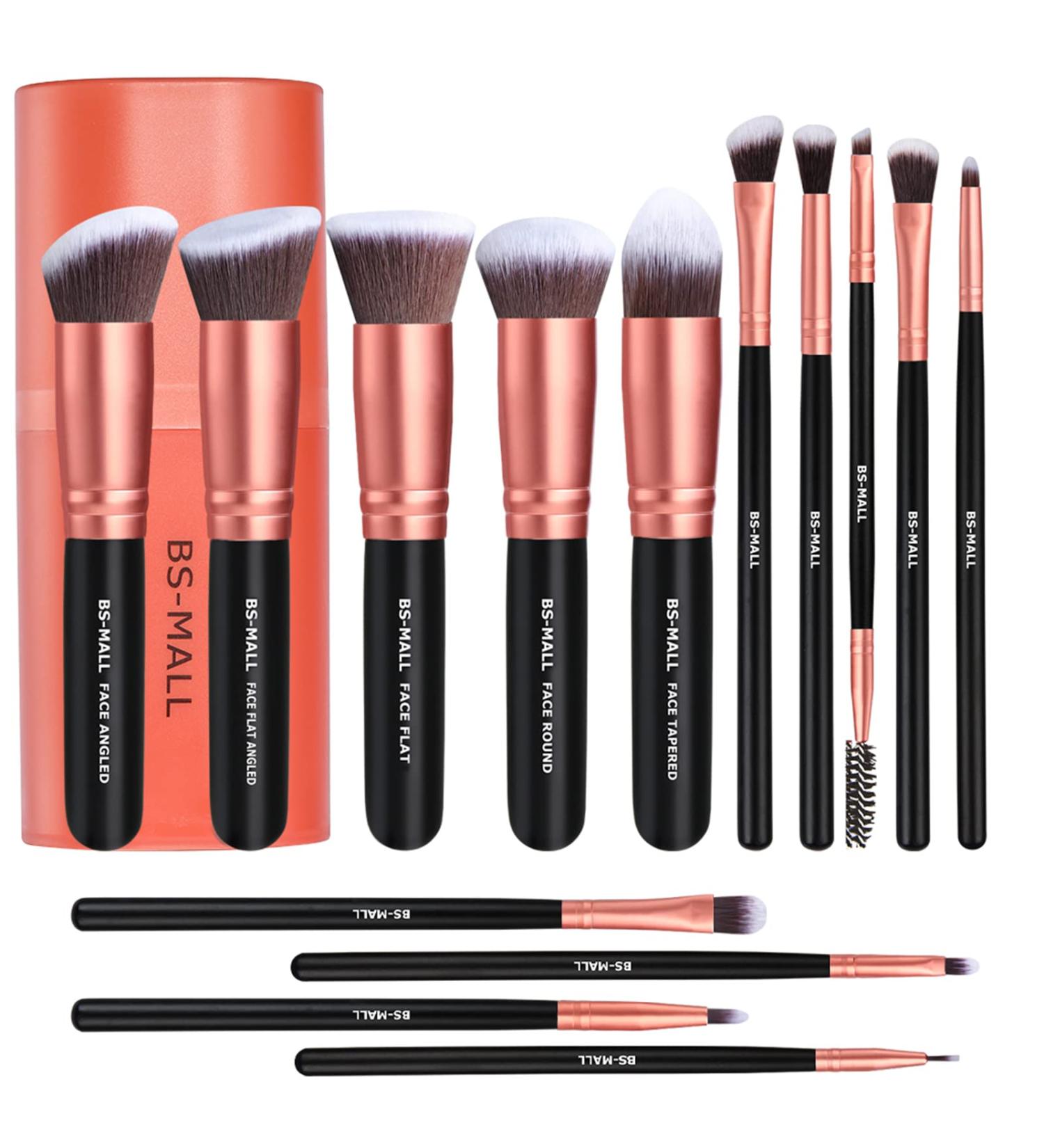 BS-MALL Premium Synthetic Makeup Brushes Set - 14 Pcs for Foundation, Powder, Concealers, Eye Shadows - A-Rose Golden - Buy Online on SooperMarket.com