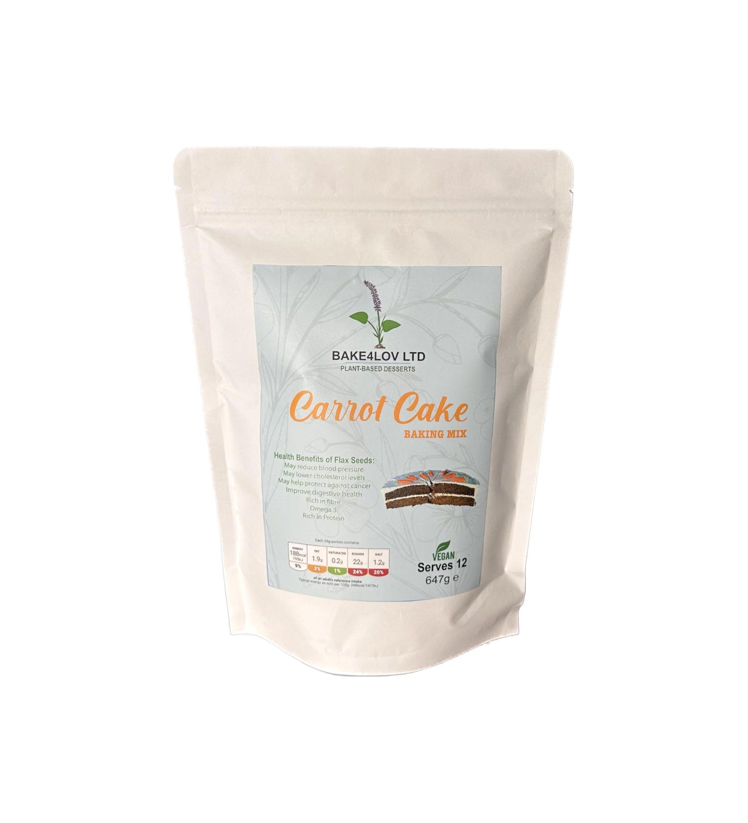 Bake4Lov Ltd Plant-Based Carrot Cake Mix - 647g