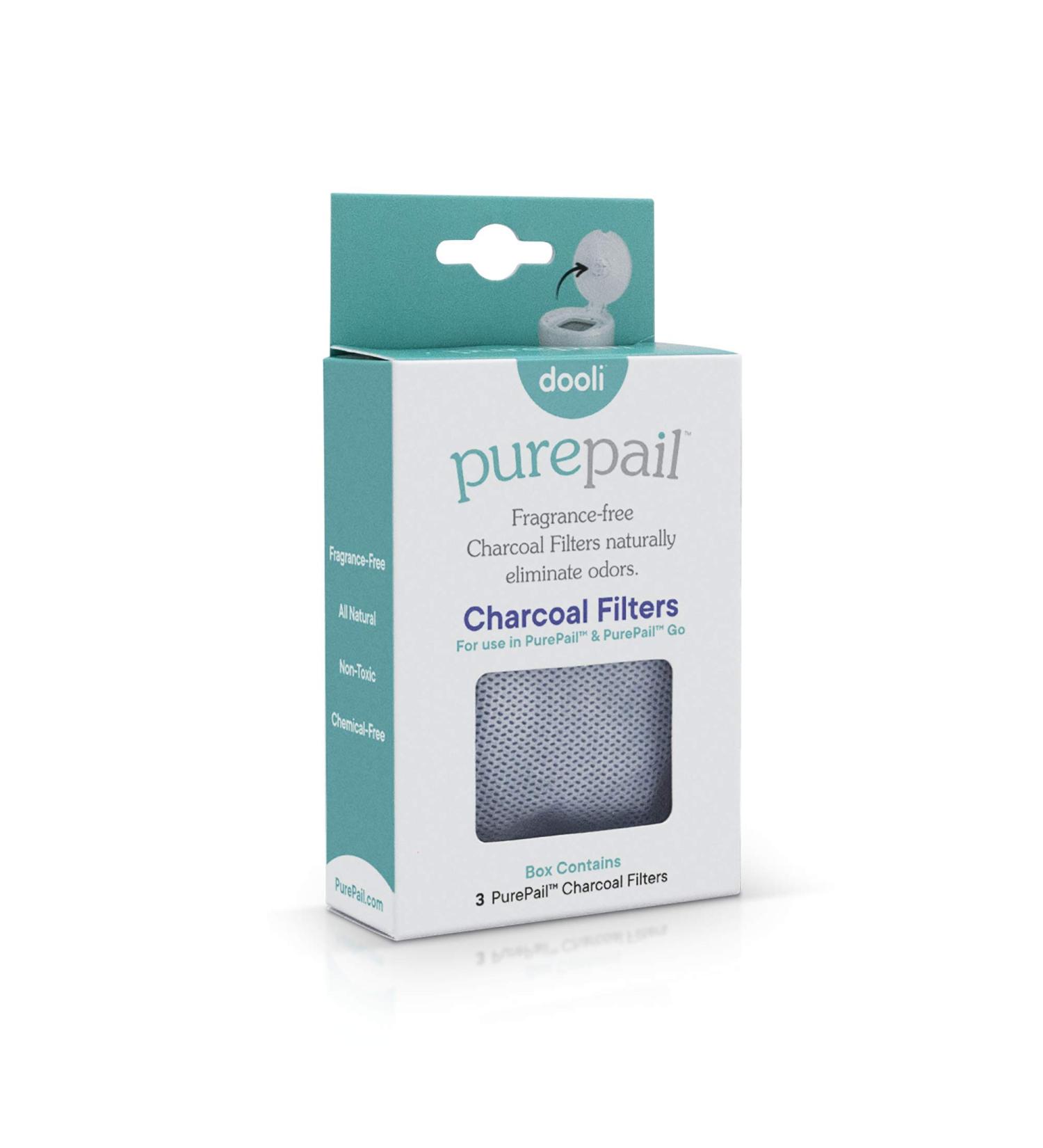 PurePail Charcoal Filters - 3 Count | Odor Elimination, Fragrance Free | Non-Toxic | Fits PurePail Classic & Go | 3 Month Supply - Buy Online on SooperMarket.com