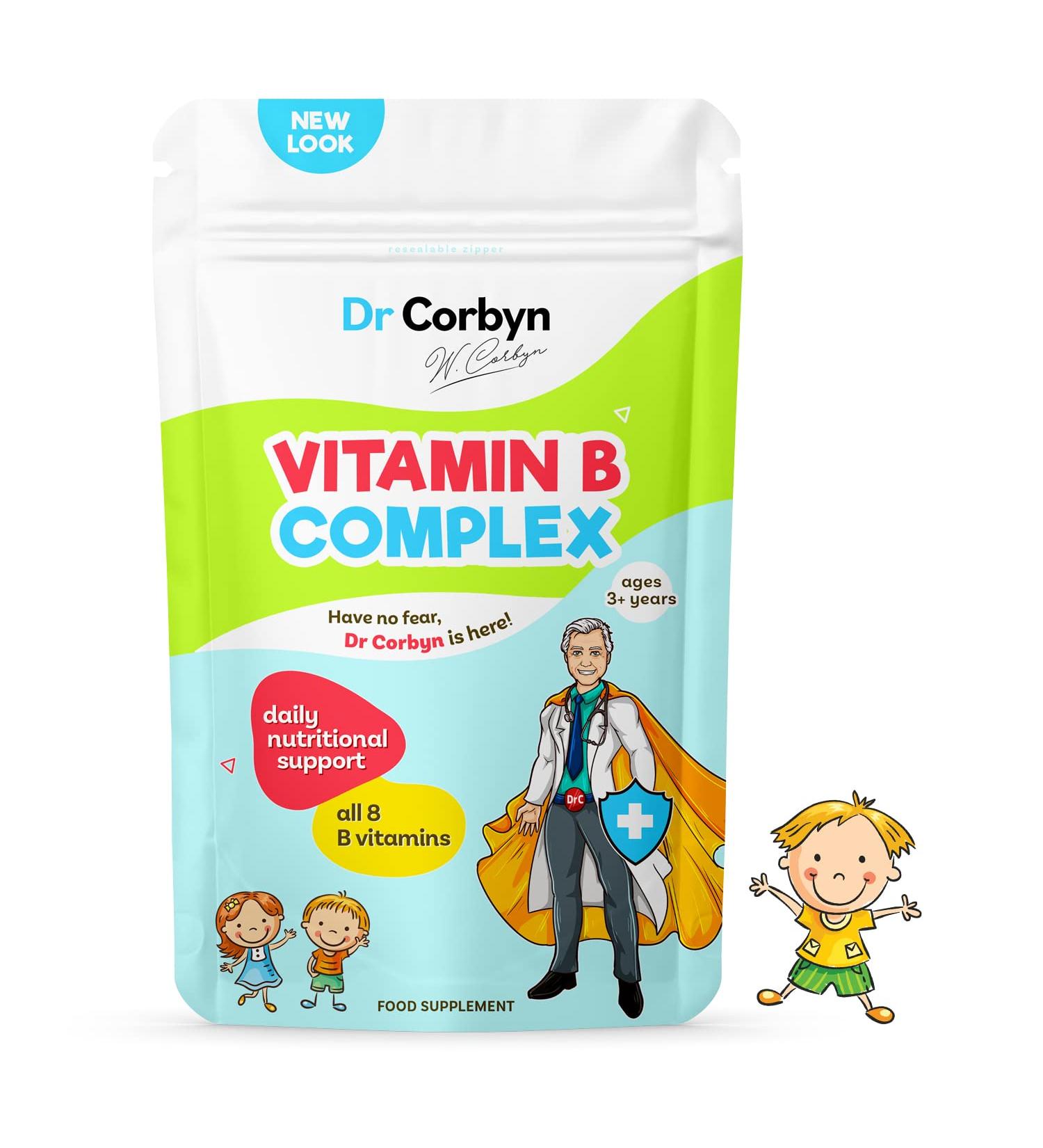 Dr Corbyn Kids' Vitamin B Complex - 120 Tablets | Complete B Vitamin Formula for Immunity, Growth & Development | Kid-Friendly & Fuss-Free | 120 Count Pack - Buy Online on SooperMarket.com