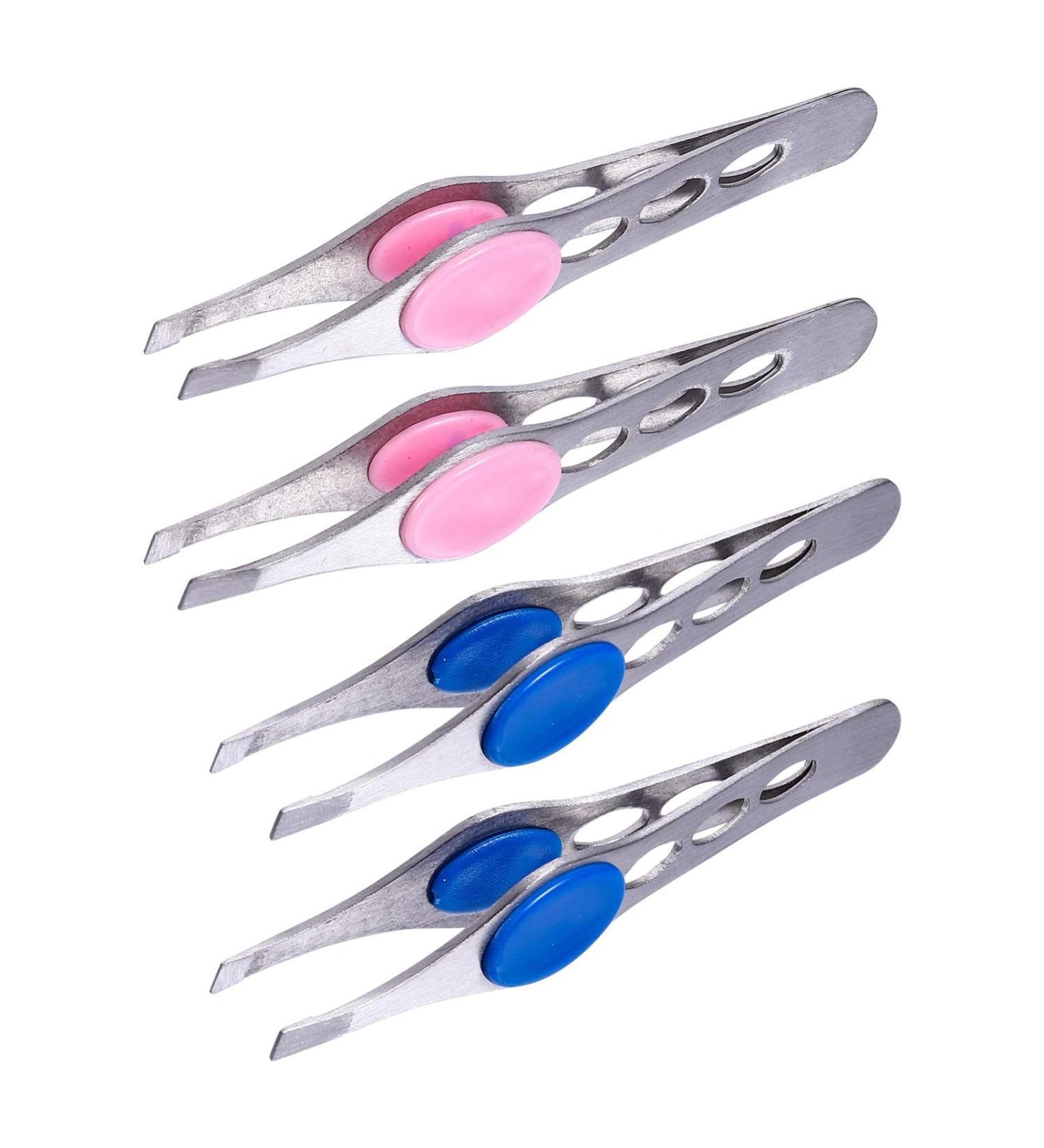 Frcolor 4-Piece Stainless Steel Eyebrow Tweezers Set | Eyebrow Clips Cutter & Picker | Sloping Head & Pointed Design | Ideal for Precision Grooming | International Shipping Available - Buy Online on SooperMarket.com