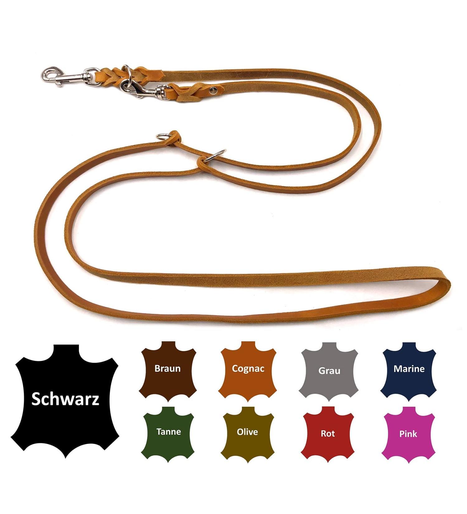 Adjustable Dog Liner for Small & Large Dogs - 3.50m x 12mm Cognac - Durable Double Linen - Buy Online on SooperMarket.com