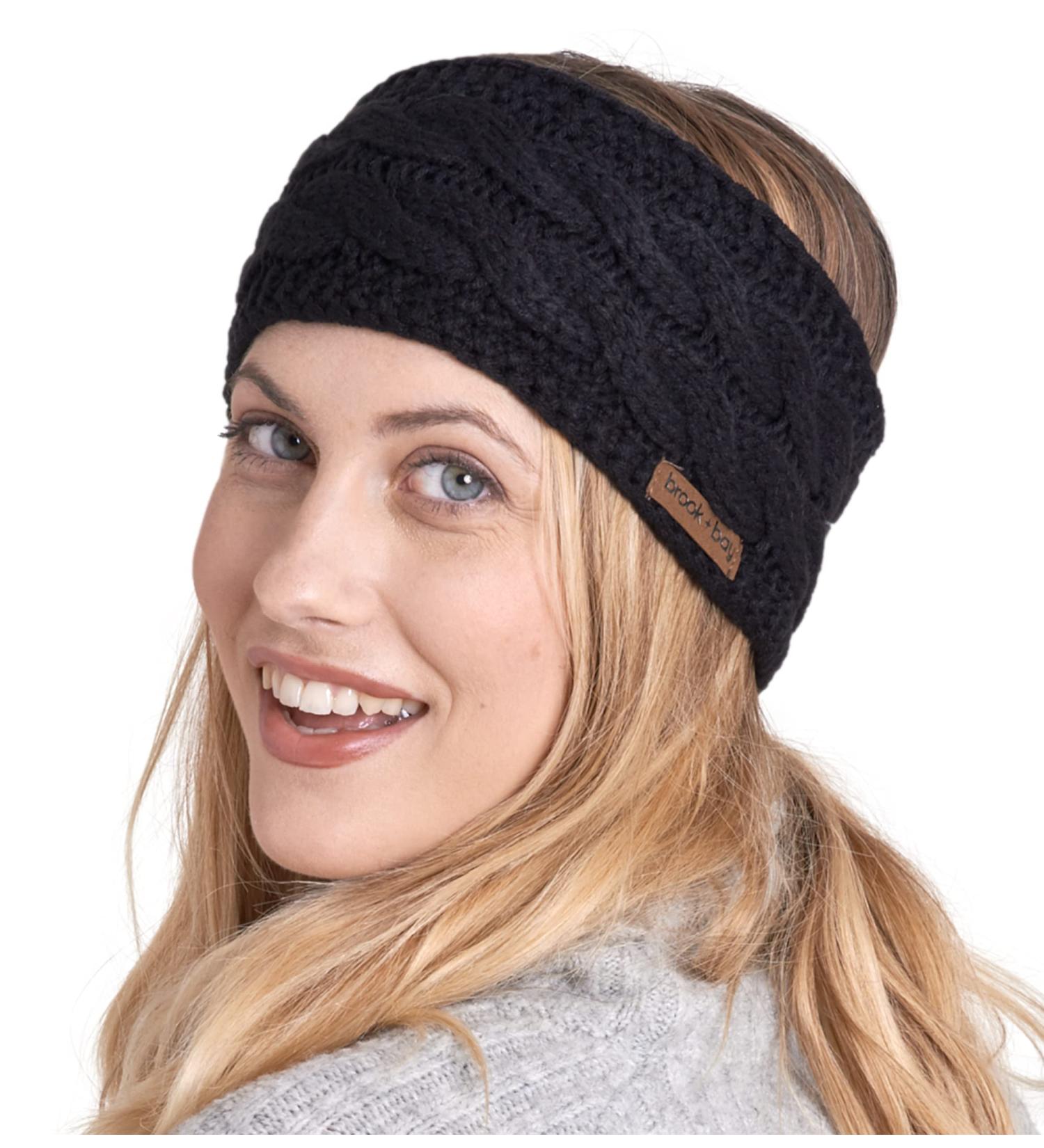 Brook + Bay Women's Winter Ear Warmer Headband - Fleece Lined Cable Knit Ear Band for Cold Weather - Buy Online on SooperMarket.com