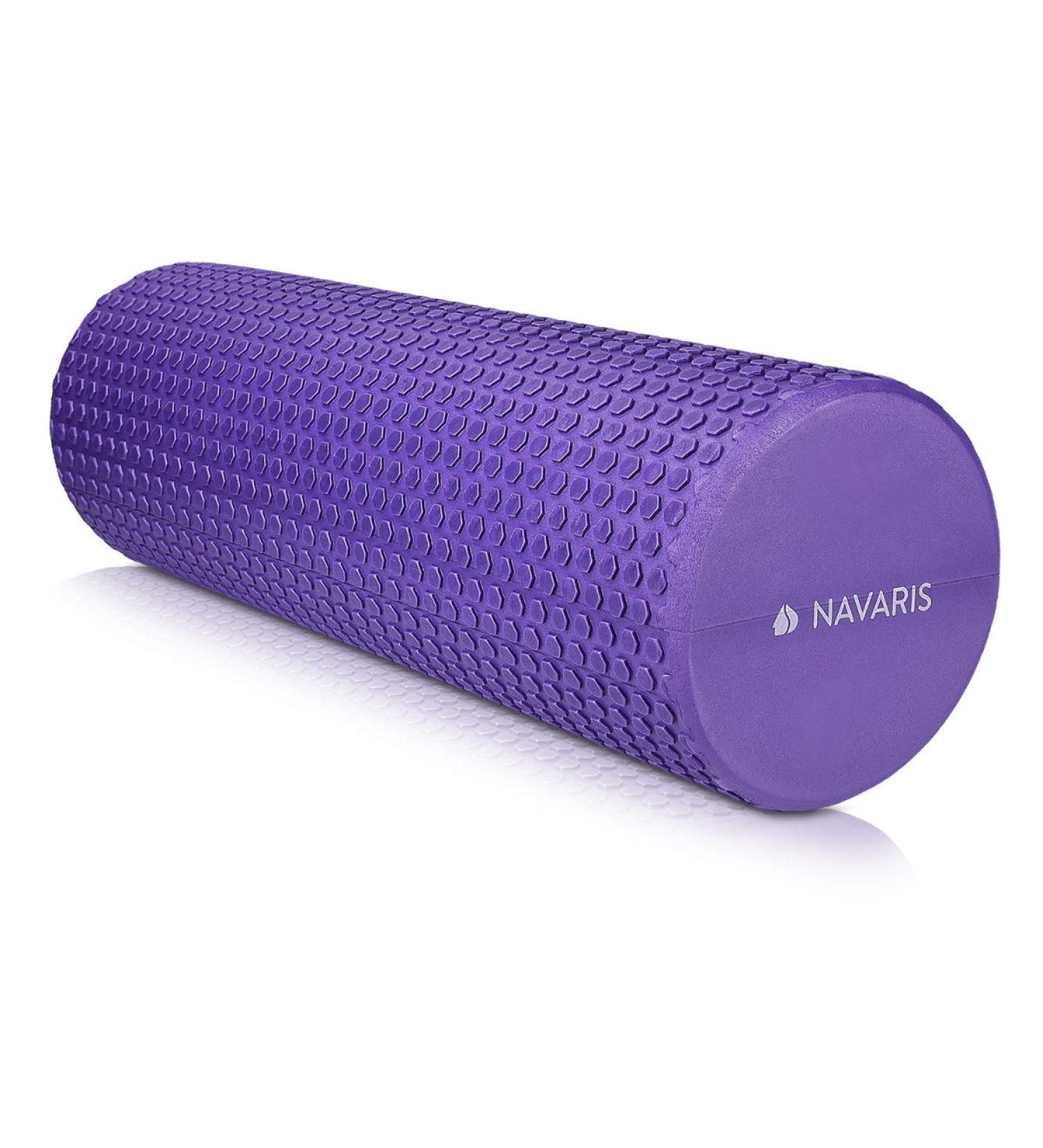 Navaris Pilates Foam Roller 45cm - Violet Fascia Roll for Back Fitness & Massage - Ideal for Yoga & Pilates - Buy Online on SooperMarket.com
