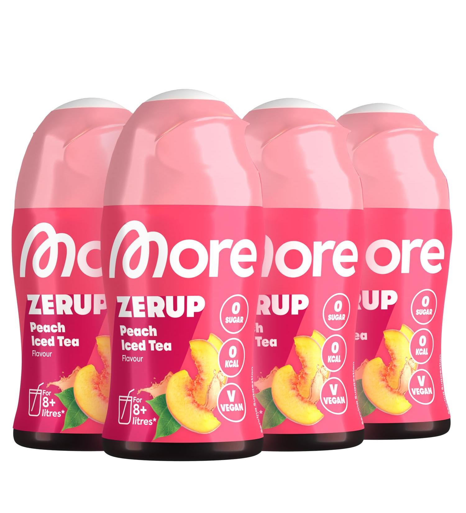Buy More Zerup Peach Iced Tea | Sugar-Free Syrup with Real Fruit Extracts | Vegan & Zero Calories | 4x65ml | Makes 32L | Made in Germany - Buy Online on SooperMarket.com