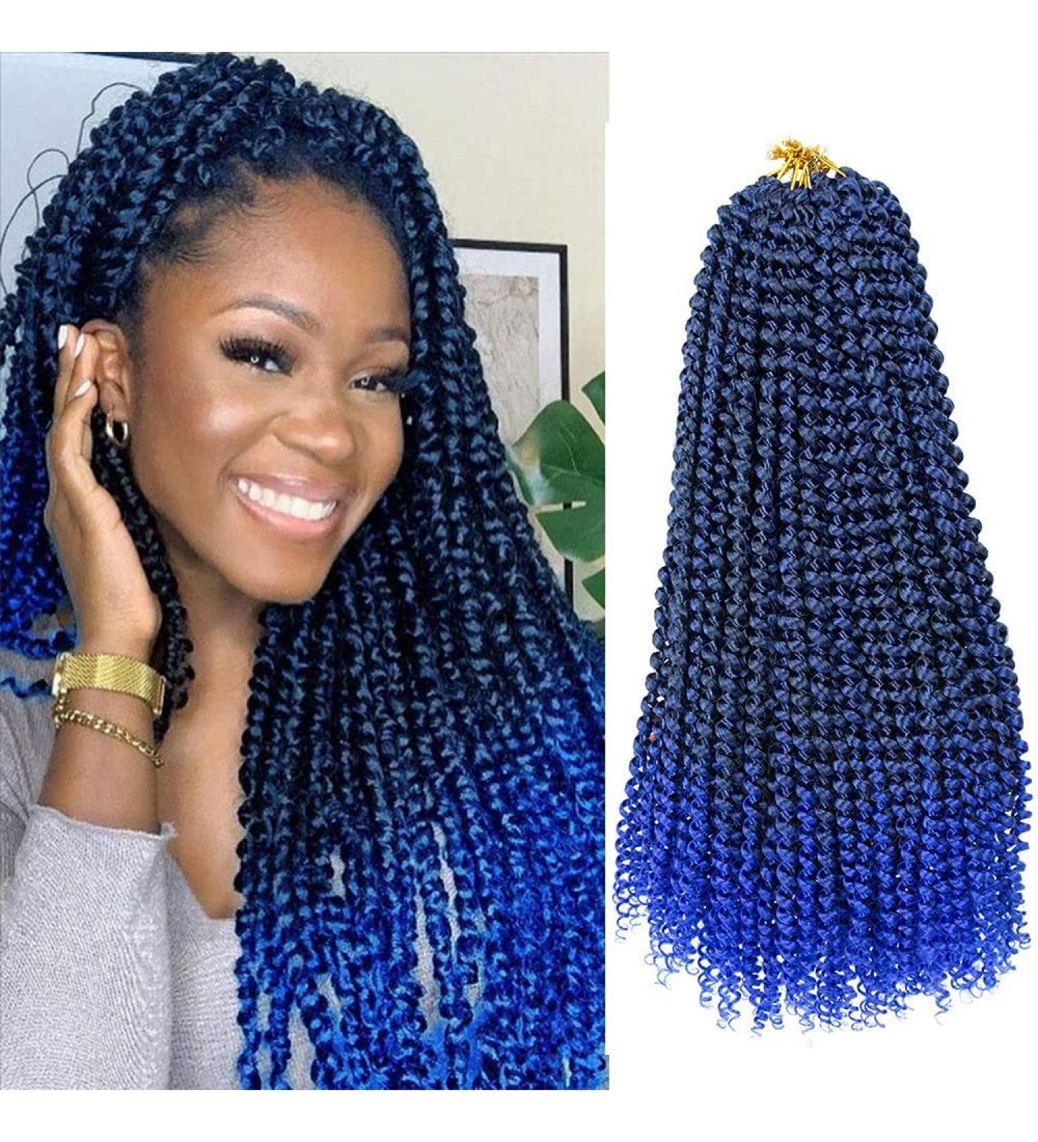 Passion Twist Hair Extensions - 7 Packs of 18-Inch T1B-Blue# Synthetic Crochet Hair for Bohemian Styles | Hair Yddm - Buy Online on SooperMarket.com