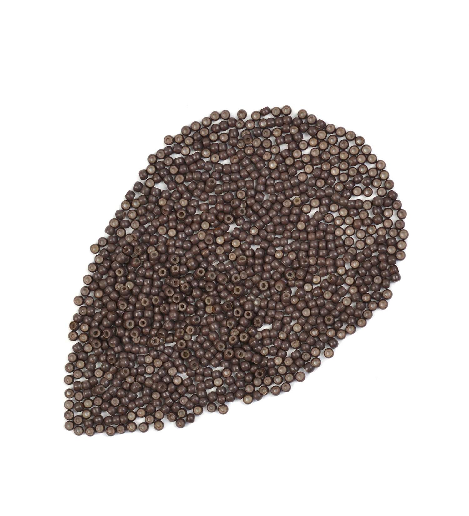 200 Pcs 3.0mm Brown Silicone-Lined Copper Nano Rings Micro Beads for Hair Extensions - Buy Online on SooperMarket.com