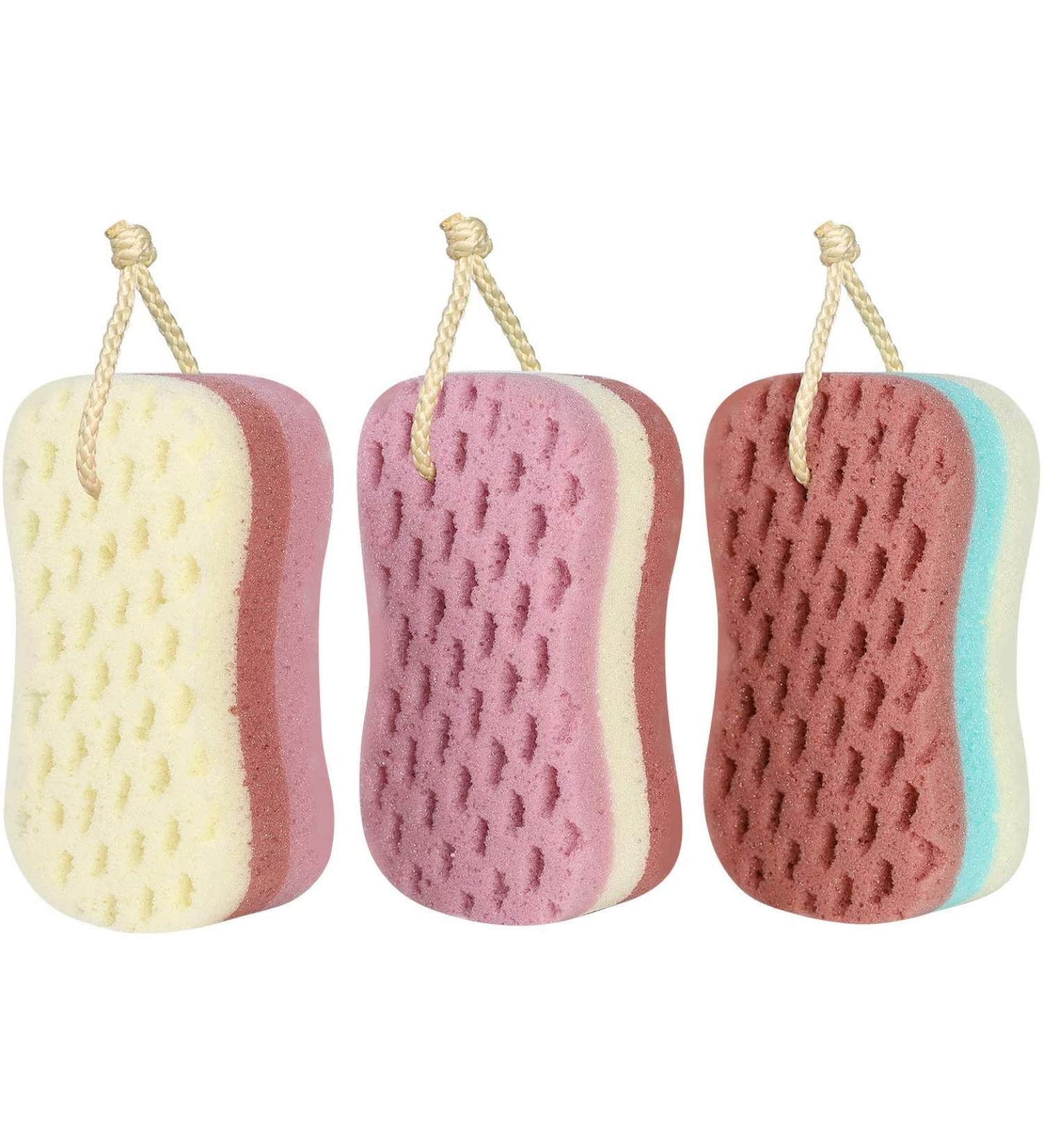 Dravency Large Body Scrubber Sponge Set - Bath Loofah Sponge for Women and Men - No Disintegration or Mould - Buy Online on SooperMarket.com