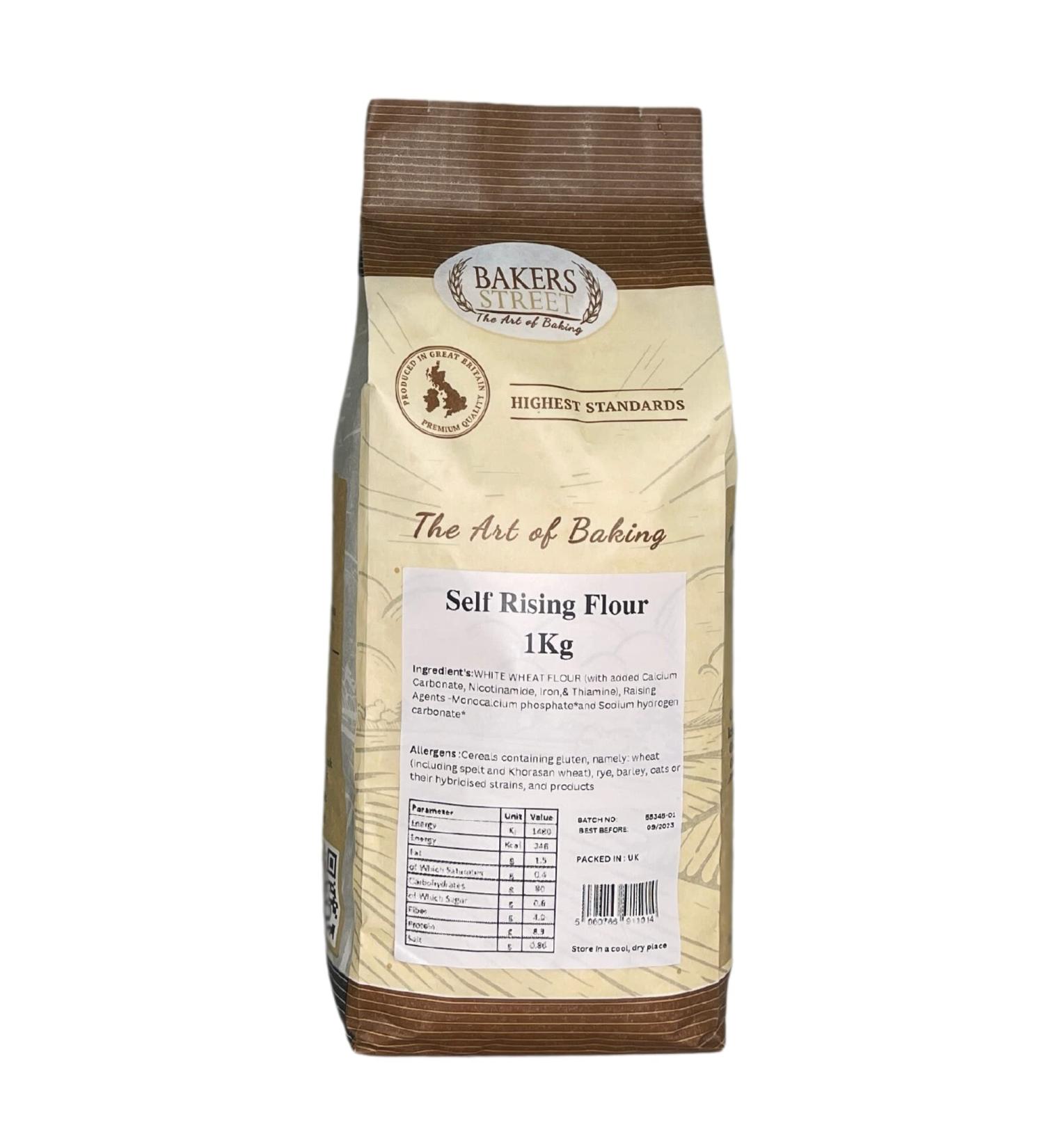 Bakers Street | Premium Quality Self Raising White Wheat Cake Flour 1kg | Perfect For Baking Cake or Crumpets | - Buy Online on SooperMarket.com