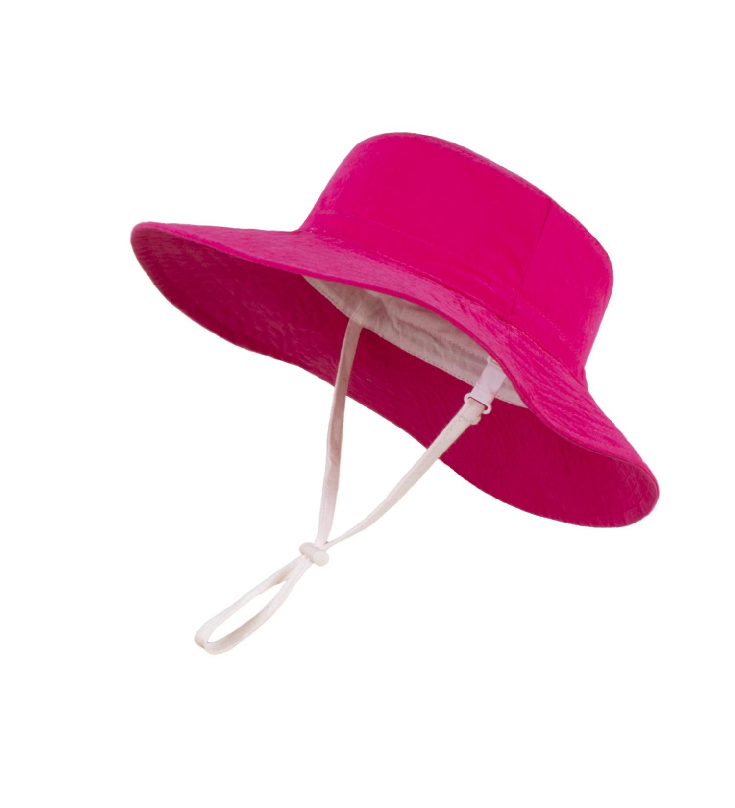 LANGZHEN Baby Girls Sun Protection Hat | Adjustable Wide Brim Toddler Kids Play Hat | Chin Strap | Rose XL - Buy Online on SooperMarket.com