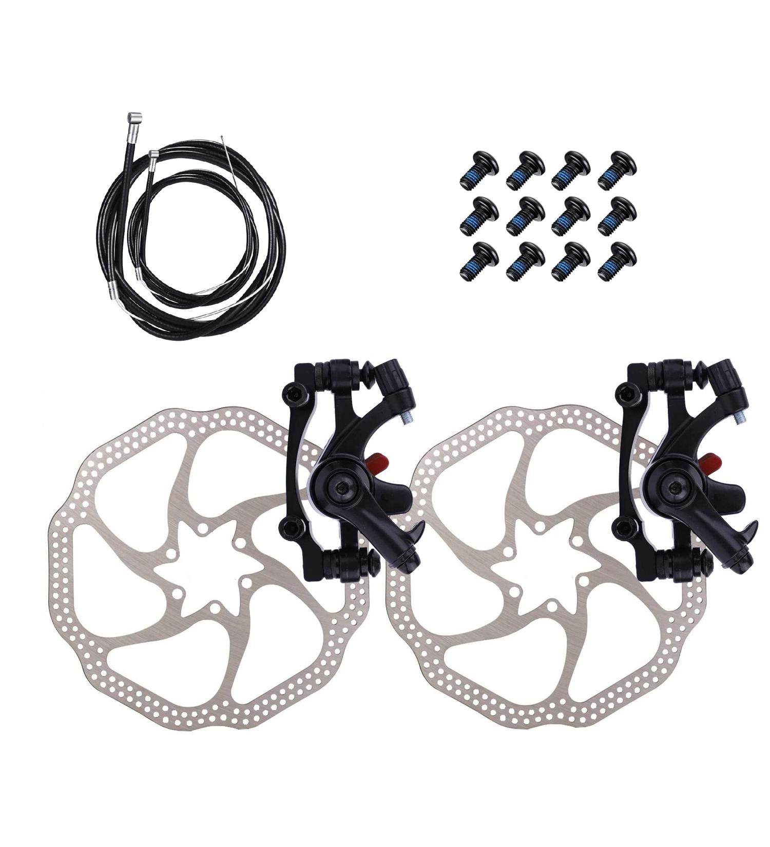 Fat-Cat MTB Bike Mechanical Disc Brake Set - Front & Rear 160mm with Bolts and Cable - TongLi - Buy Online on SooperMarket.com