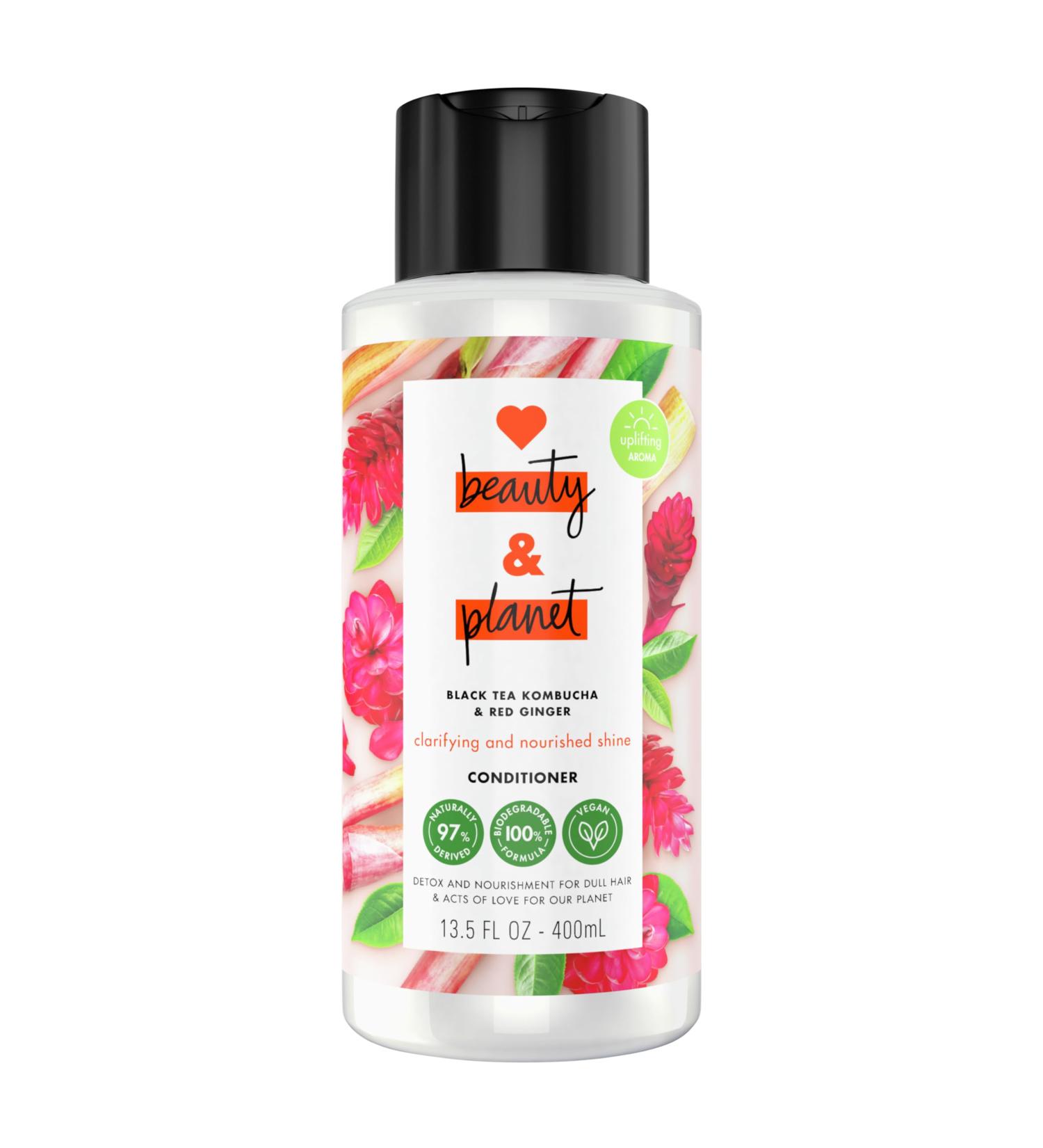 Love Beauty and Planet Silicone Free Conditioner - Black Tea Kombucha & Red Ginger | Detox & Nourish for Soft Shiny Hair - 13.5 fl oz - International Shipping - Buy Online on SooperMarket.com