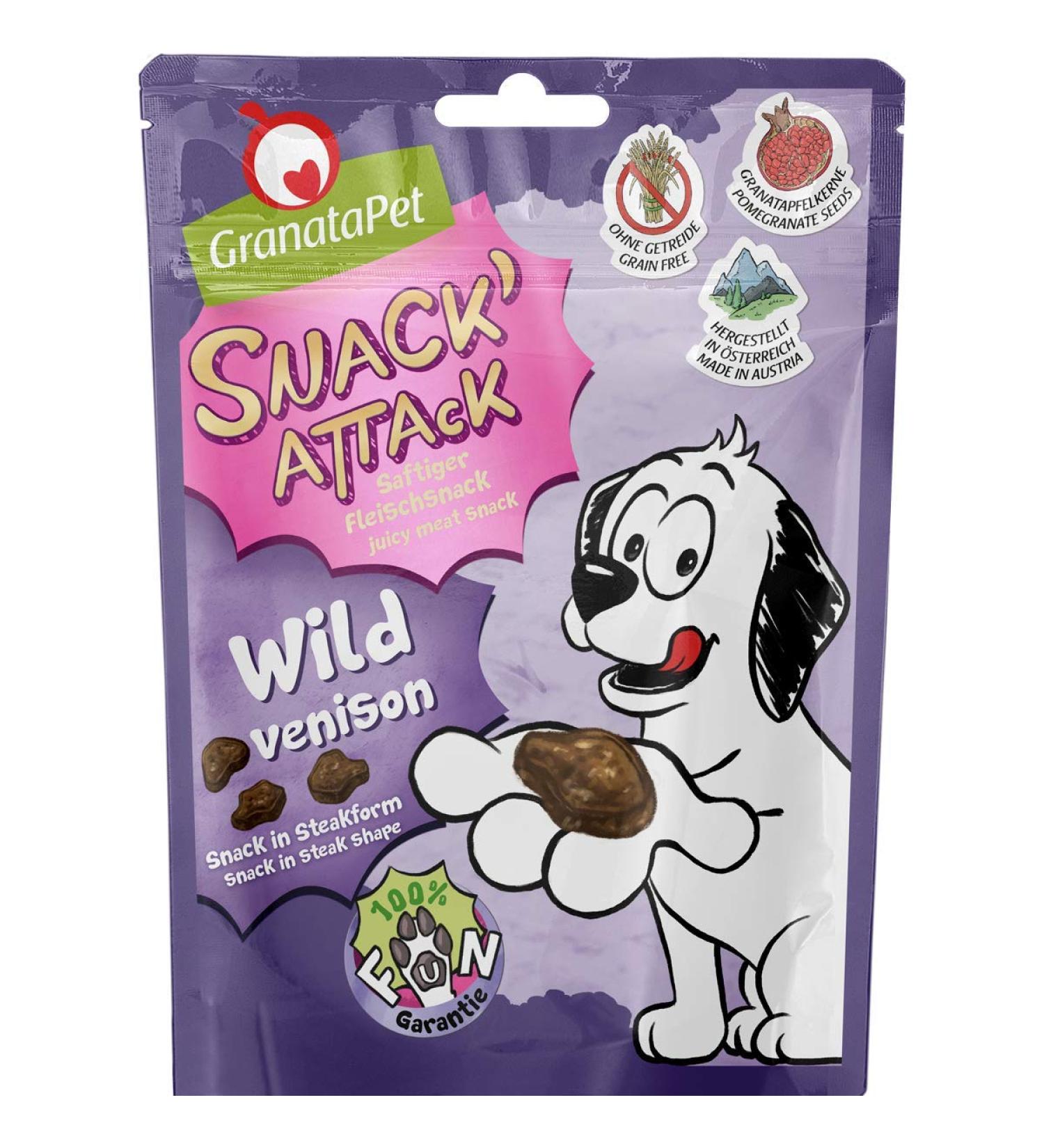 Granapet Snack 'Attack Wild' - Cereal-Free Sugar-Free Dog Treats | Soft Rewards for Playful Dogs | 100g Pack - Buy Online on SooperMarket.com