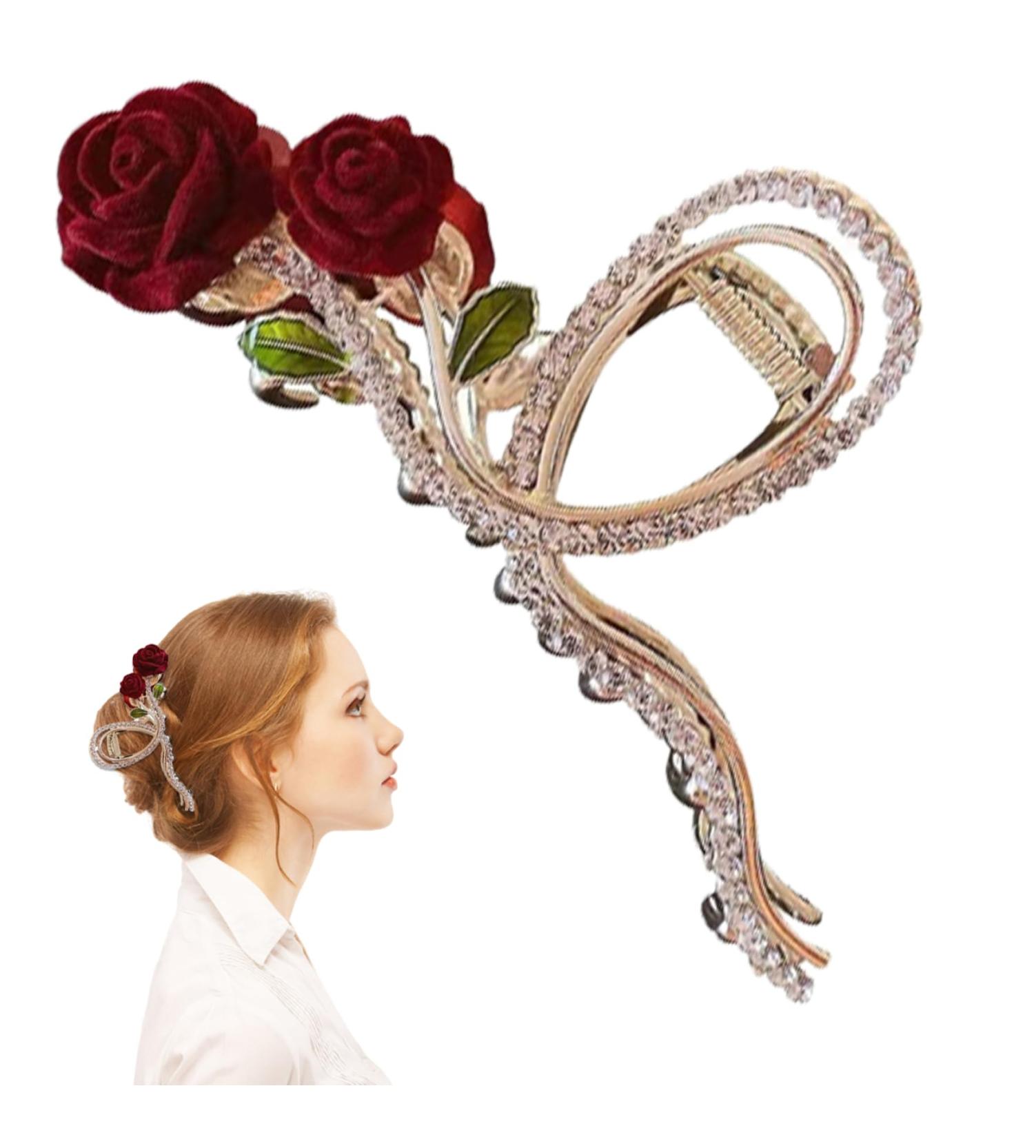 Flower Claw Clips - Large Rhinestone Hair Clips for Thick Hair | Non-Slip Hair Clamps & Accessories - Buy Online on SooperMarket.com