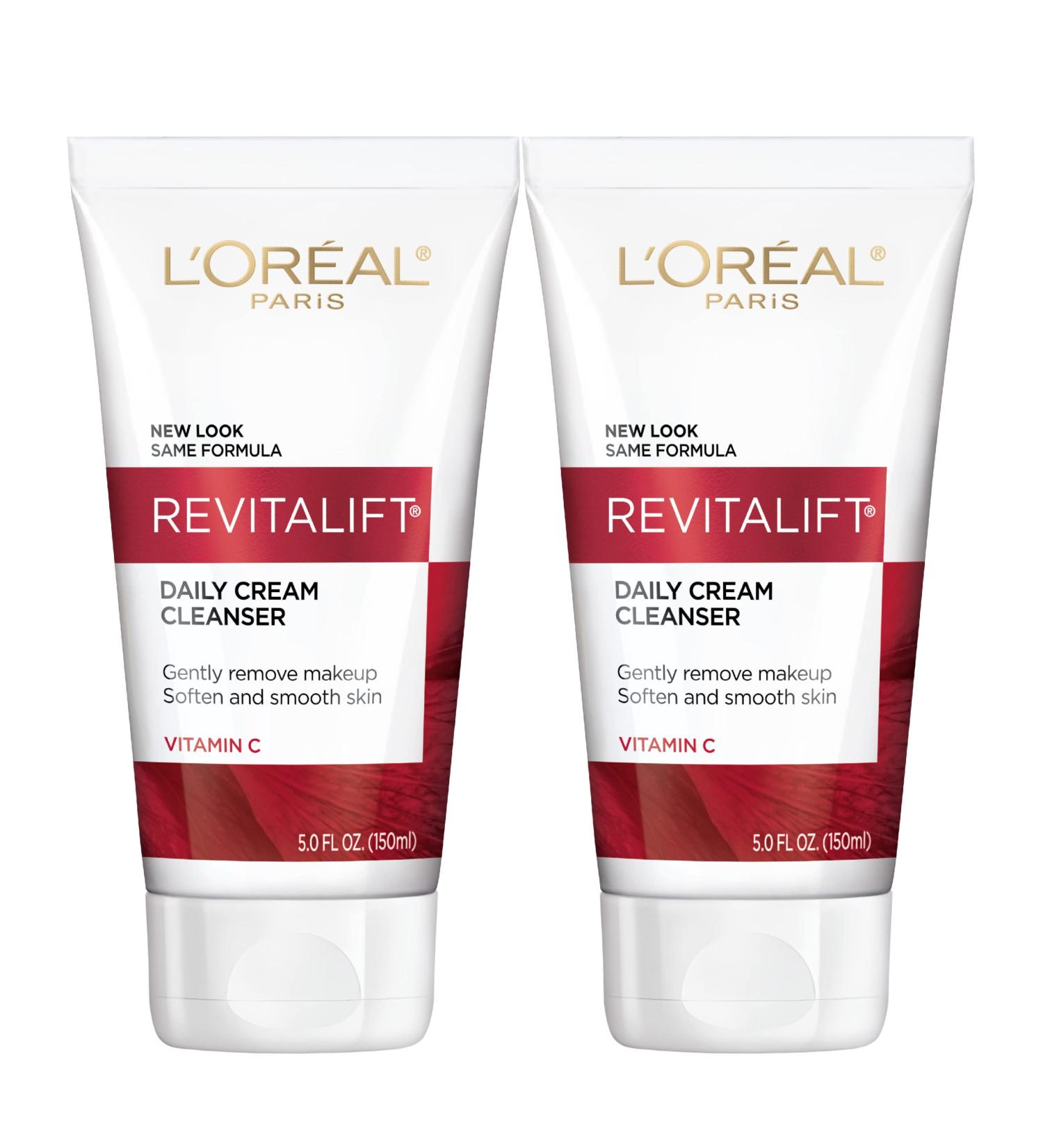 L'Or al Paris Revitalift Daily Cream Cleanser & Makeup Remover with Vitamin C - 5 fl. oz (Pack of 2) - Buy Online on SooperMarket.com
