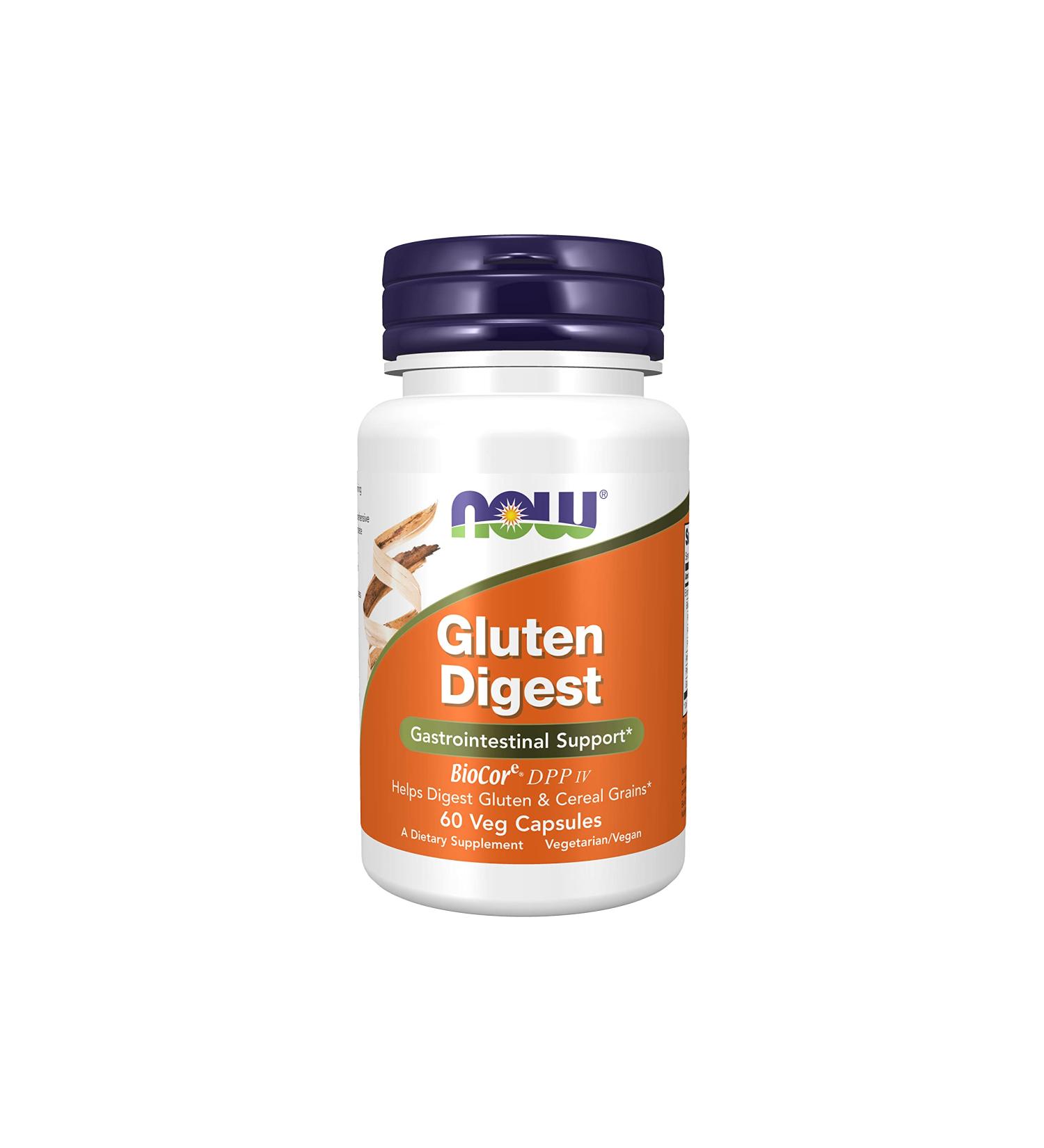 NOW Gluten Digest with BioCoreDPP IV - Gastrointestinal Support - 60 Veg Capsules - Buy Online on SooperMarket.com