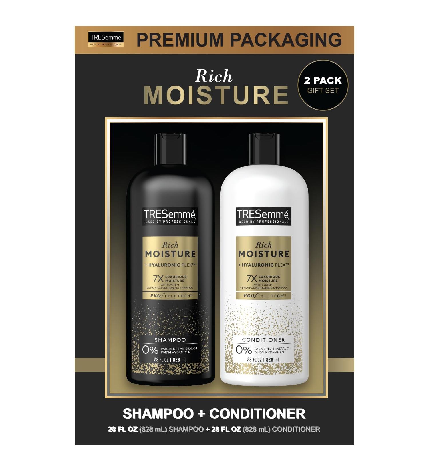 TRESemm Sulfate-Free Shampoo & Conditioner Set - Moisture Rich Hydrating Treatment for Dry Damaged Hair with Hyaluronic Acid Vitamin C & Biotin - Family Size 28 Oz - Buy Online on SooperMarket.com
