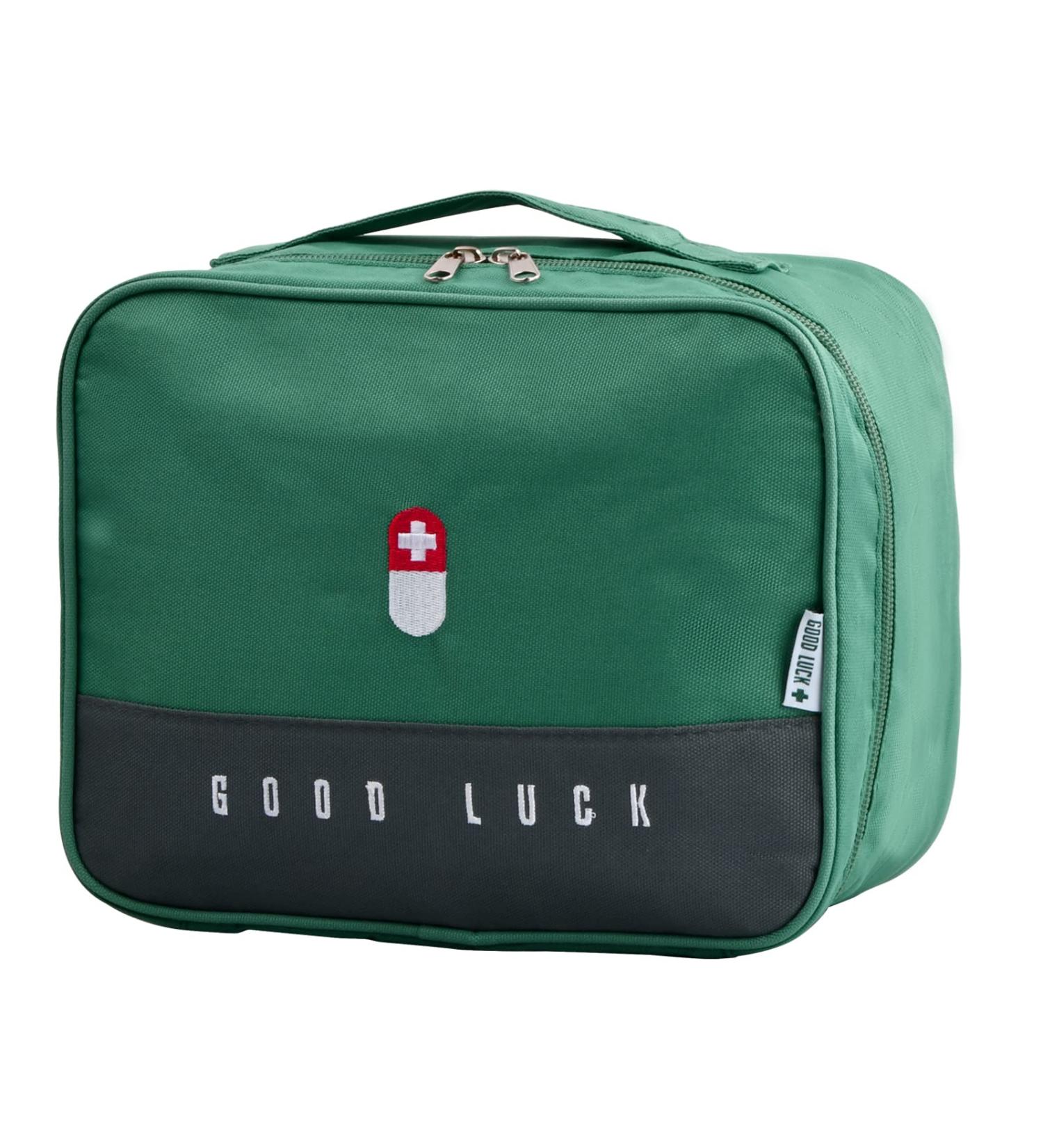 Large Capacity Waterproof Medicine Bag - Portable First Aid & Emergency Travel Pharmacy Bag (Green) - Ideal for Home Office & Travel - Buy Online on SooperMarket.com