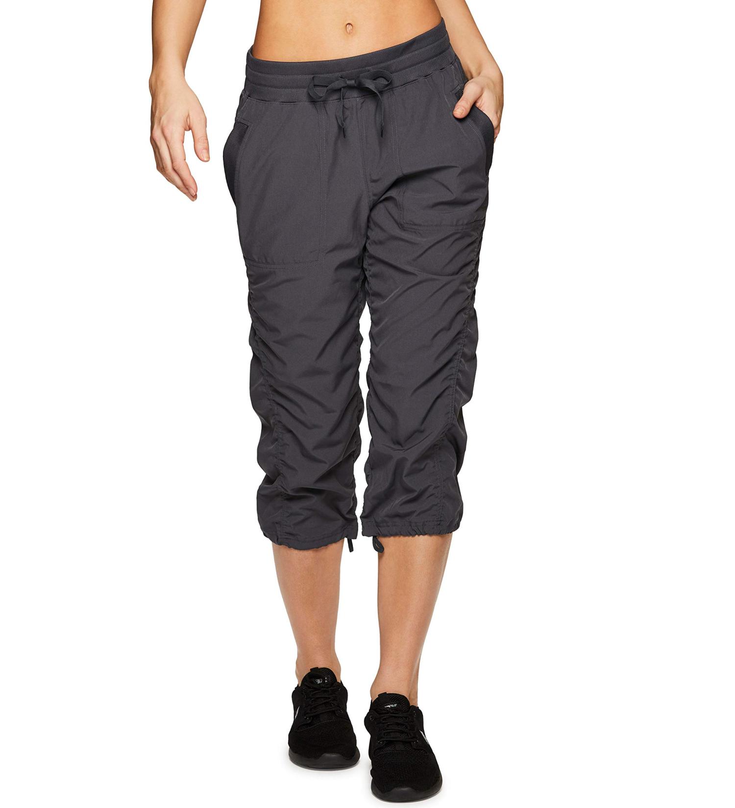 RBX Active Women's Lightweight Stretch Woven Drawstring Capri Pant - Charcoal, Size Large - Buy Online on SooperMarket.com