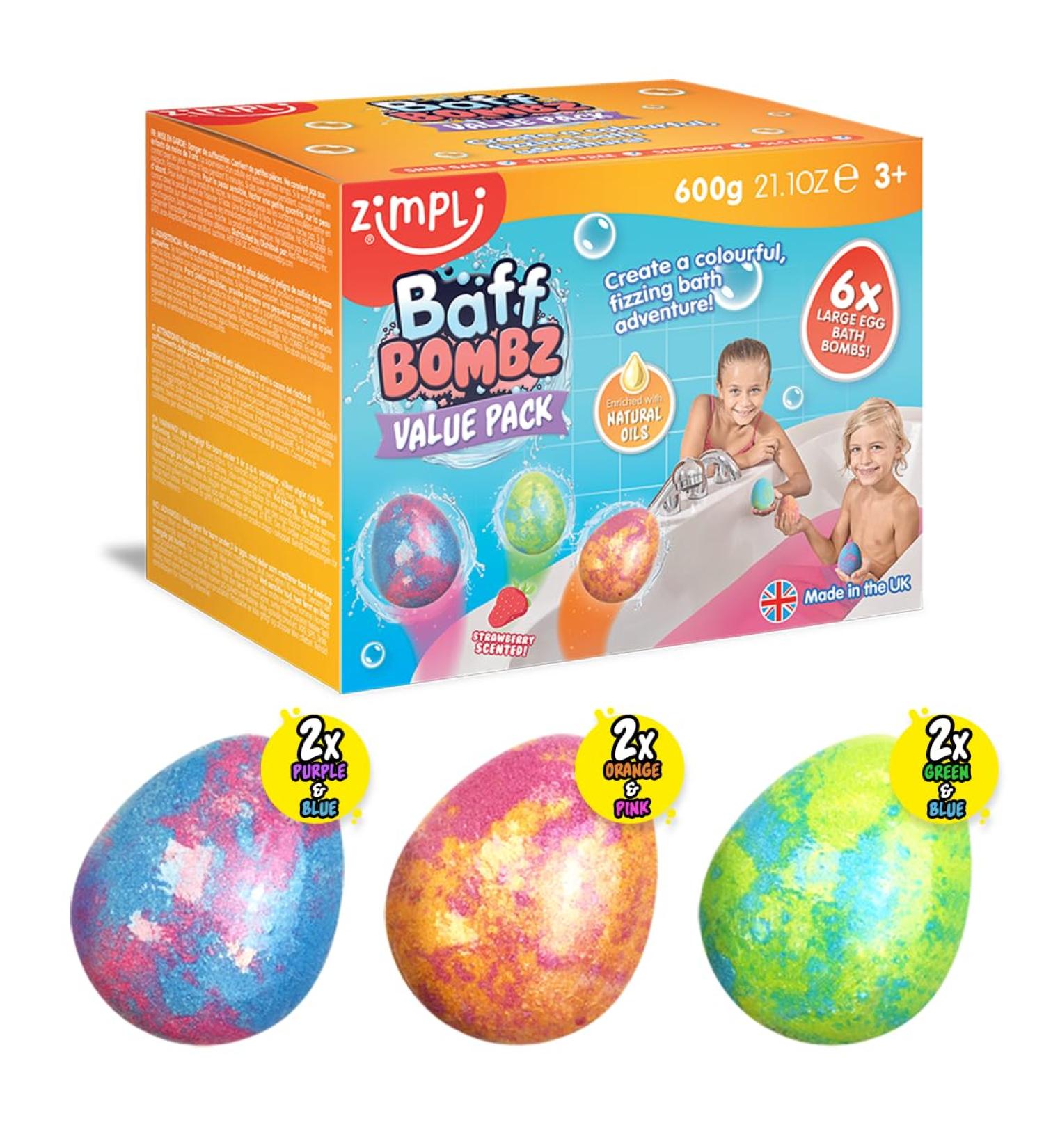 Zimpli Kids 6697 Bath Bombs - Mixed 6-Pack Egg for Fun Bath Play | International Shipping Available - Buy Online on SooperMarket.com