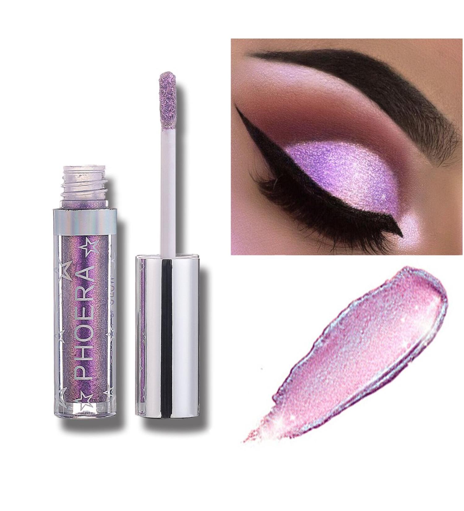 PHOERA Waterproof Glitter Eyeshadow Palette - Unicorn Hype | Long-Lasting Metallic Pigment Makeup - Buy Online on SooperMarket.com