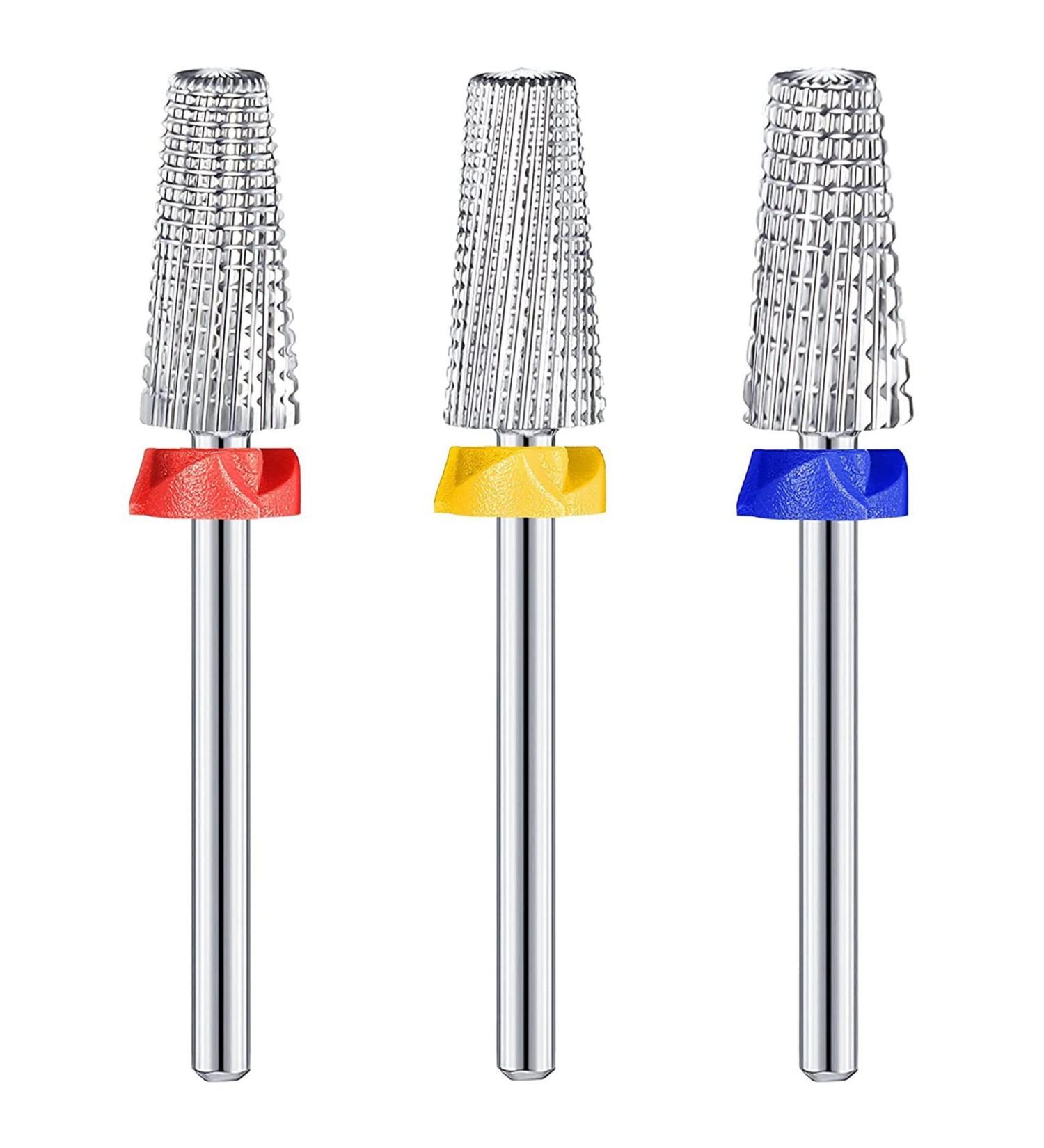 Peowuieu 3 Pieces Nail Carbide 5 in 1 Bit Multi-Function Tapered Shaping Nail Drill Carbide Nail Drill Bit Use for Both Left - Buy Online on SooperMarket.com