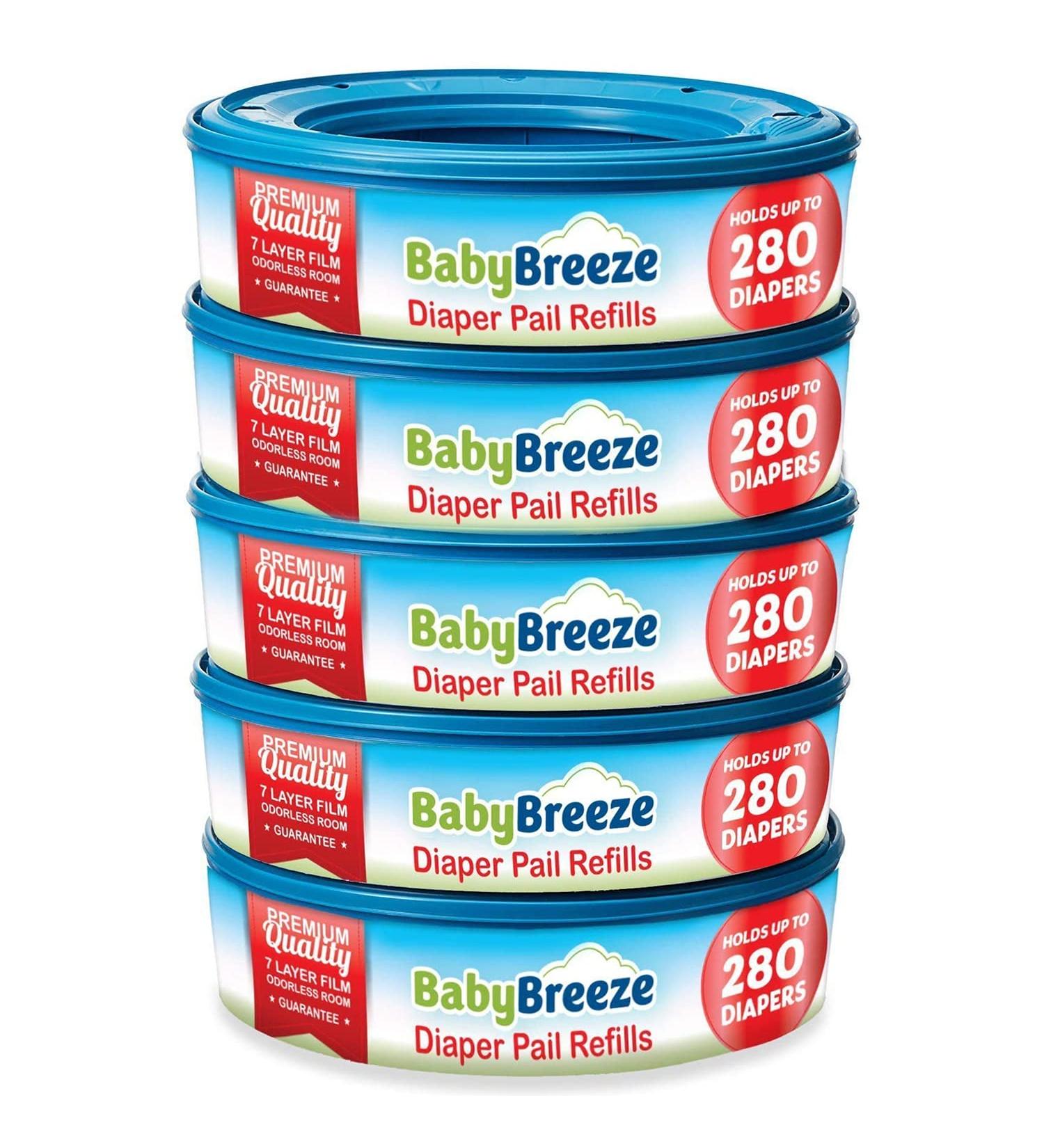 BabyBreeze Diaper Pail Refill Bags for Playtex Diaper Genie - 1400 Count (5-Pack) - Buy Online on SooperMarket.com