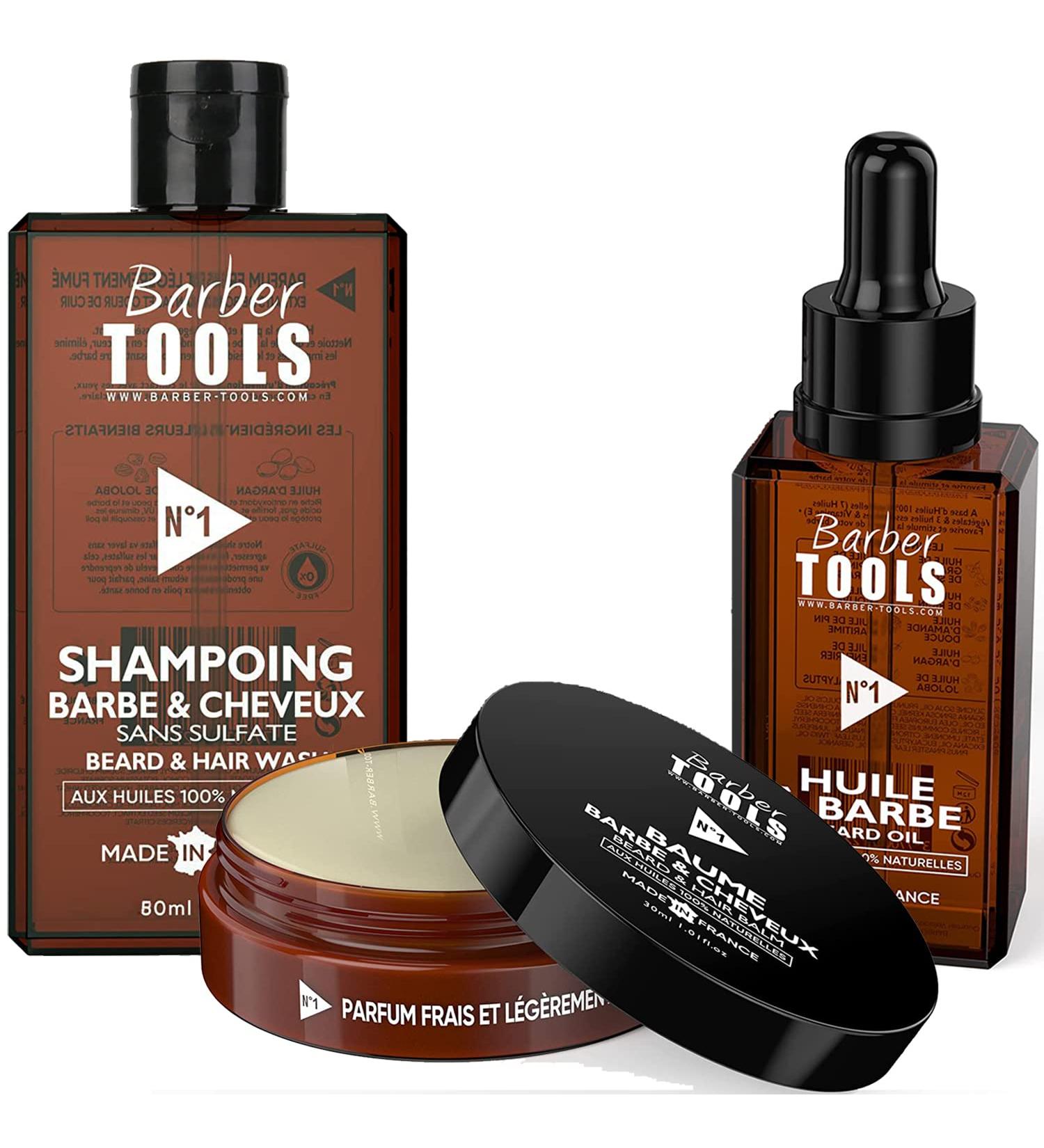 Buy French Cosmetic Beard Set | 30ml Beard Oil Balm & Shampoo | Premium Barber Tools for Ultimate Beard Care - Buy Online on SooperMarket.com