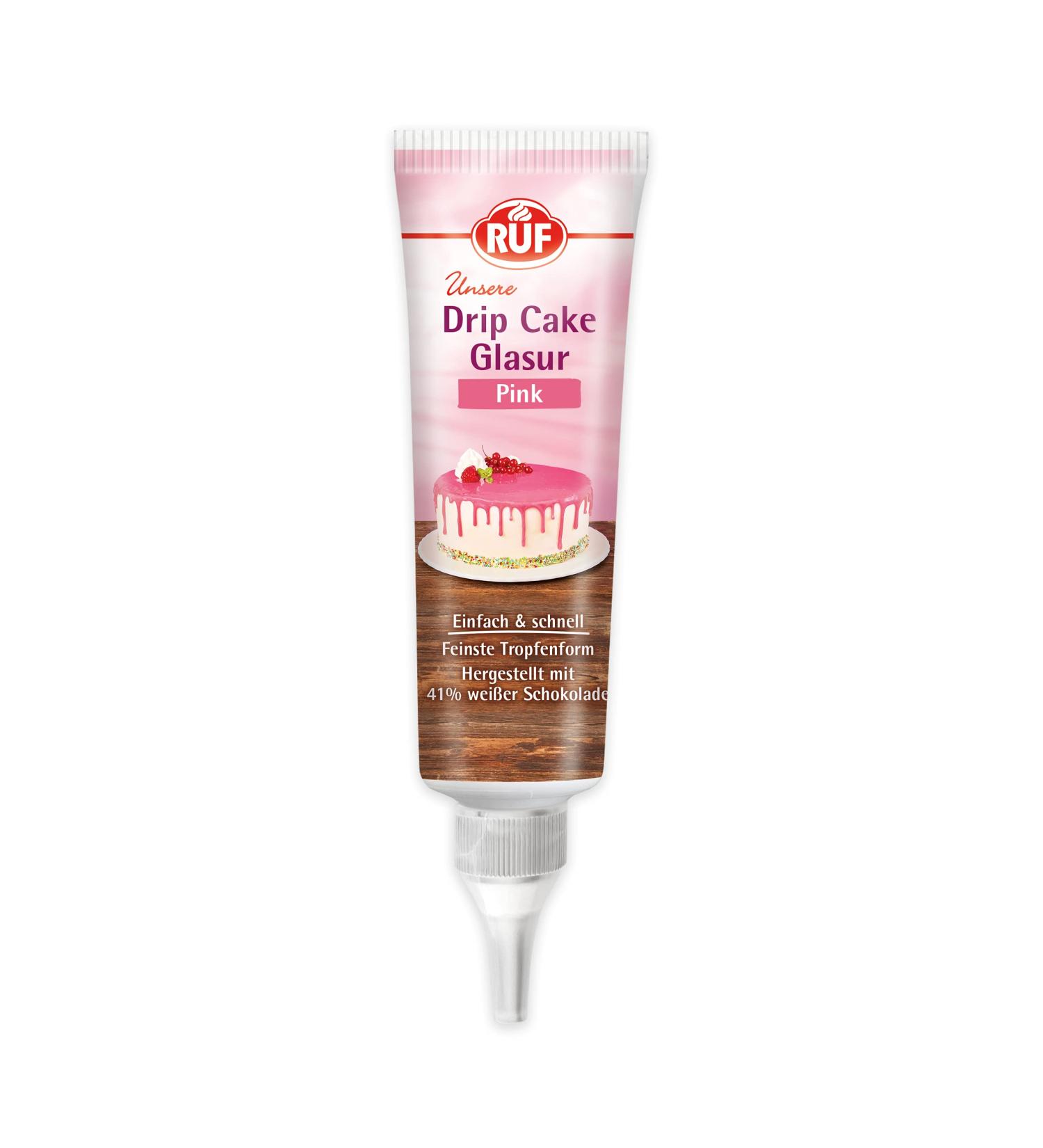 Pink Drip Cake Glaze - White Chocolate per 125g Tube | Perfect for Cakes Cupcakes & Tarts | Gluten-Free | International Shipping - Buy Online on SooperMarket.com