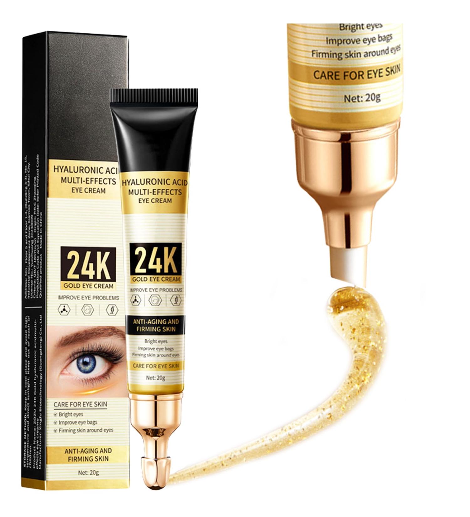 Eye Cream for Dark Circles and Puffy Eyes Brighten Instant Tightener 24K Gold Under Eye Repair Cream Hydrating Brightening Anti Aging Eye Bags Remover Wrinkle Filler Eye Serum for All Skin Types - Buy Online on SooperMarket.com