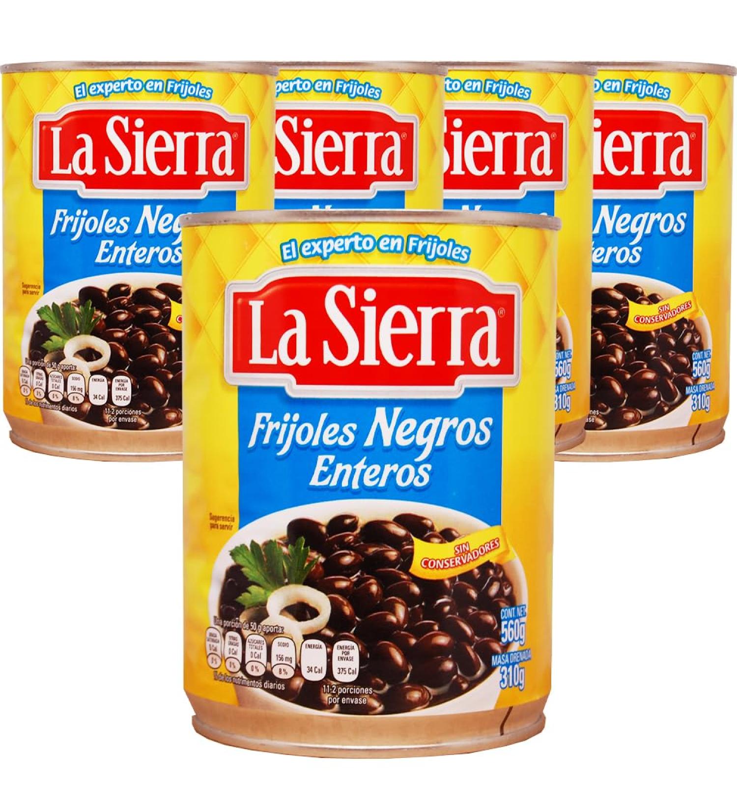 La Sierra Black Whole Beans 560g (Pack 5) / Mexican Canned Black Beans Tinned Vegetables Black Beans Frijoles - Buy Online on SooperMarket.com